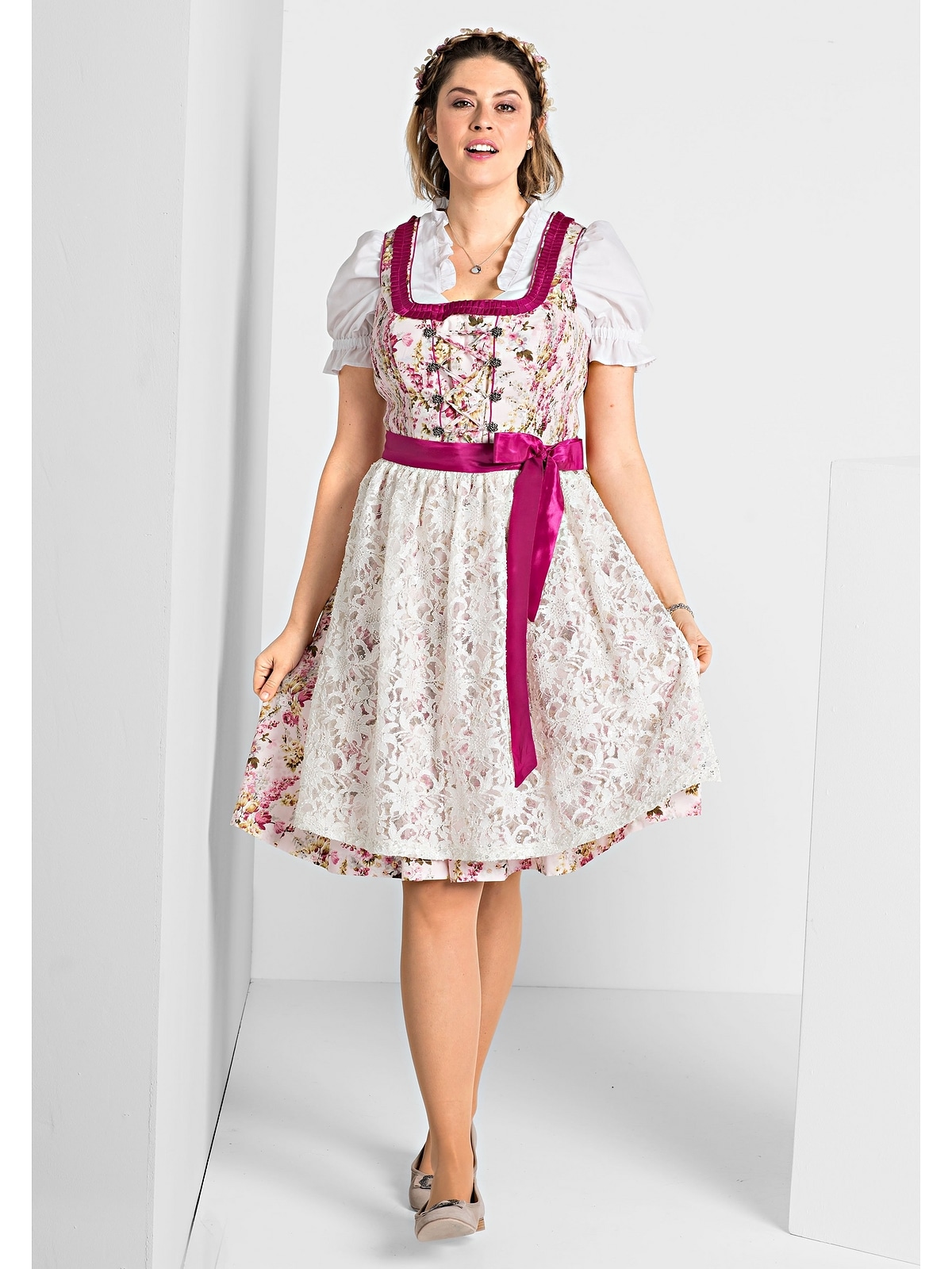 Sheego Dirndl »Große Größen«, mit Schürze und Bluse 3tlg.