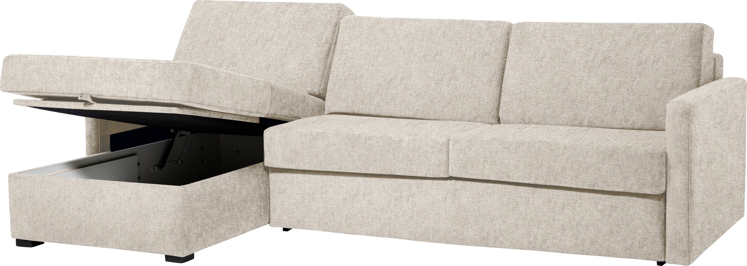 Places of Style Schlafsofa »GOLDPOINT Ecksofa 264 cm, Liegefläche (140/200cm), L-Form,«, Bettfunktion, Bonell-Federkernmatratze und Dauerschläfer-Funktion