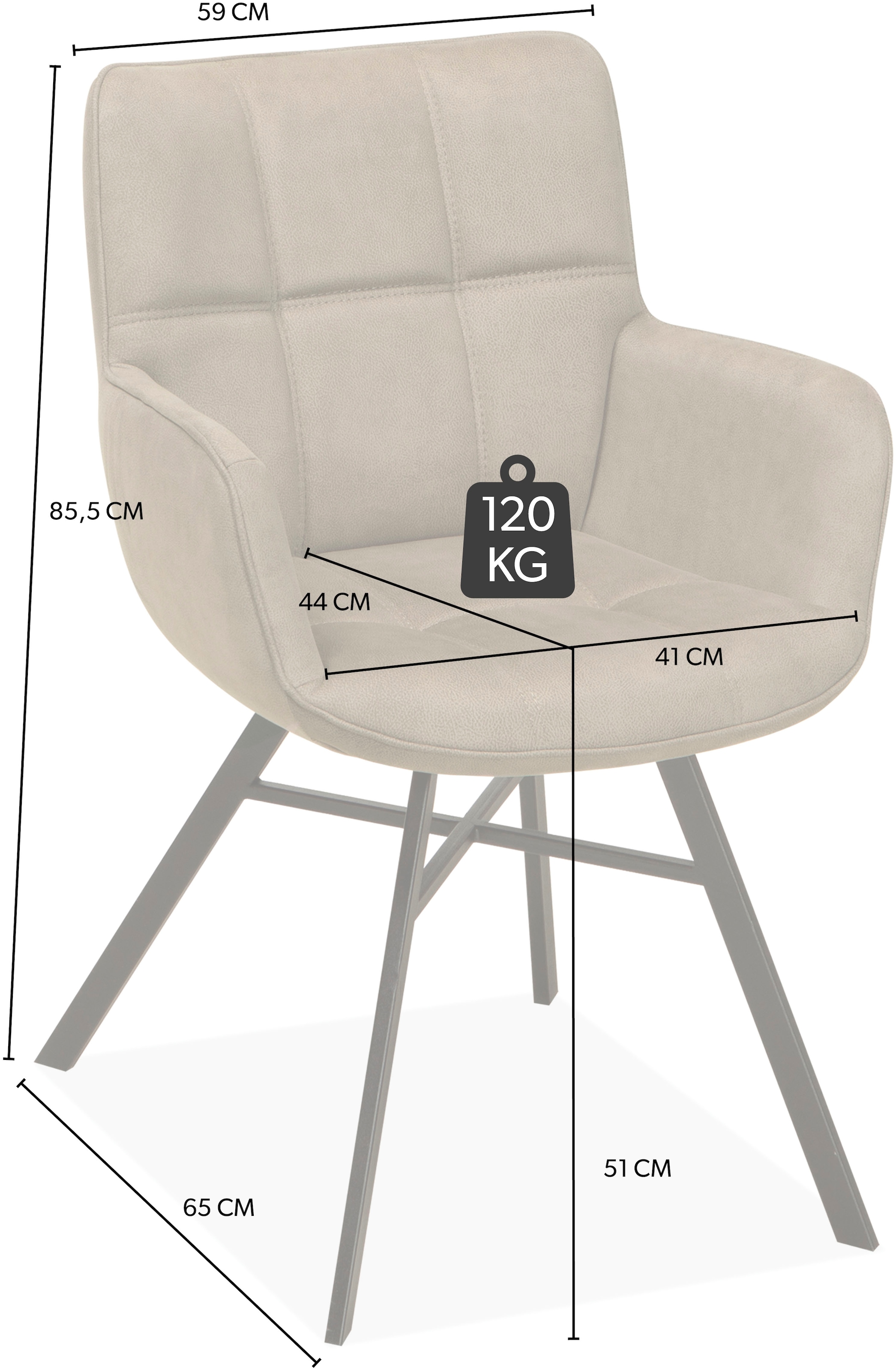 OMG Design Armlehnstuhl »Marcon«, (Set), 2 St., Stoff, Esszimmerstuhl, pflegeleichter Bezug