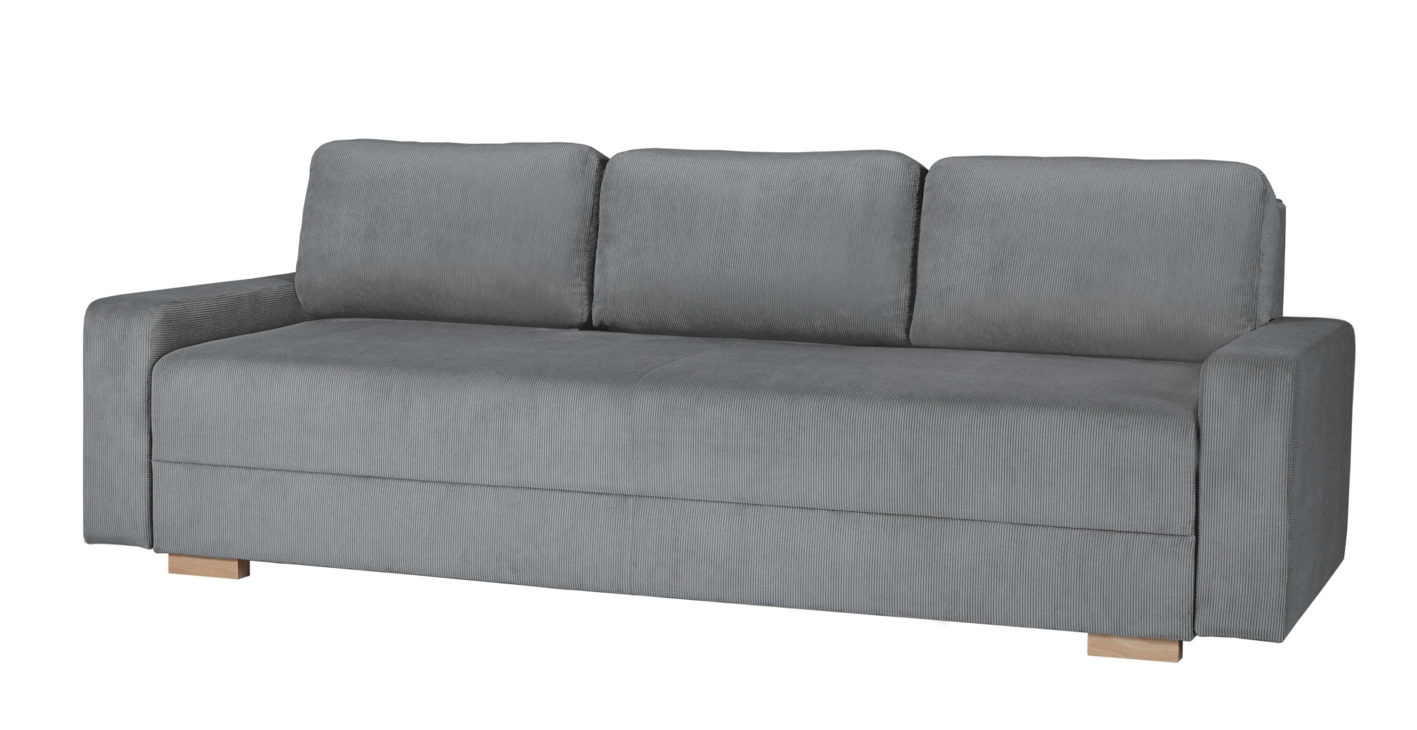 INOSIGN 3-Sitzer »SHERIDIAN Schlafsofa mit Bettkasten, in Feincord & Velvet«, mit Wellenunterfederung, moderne Bezüge, B/H/T 225/94/80