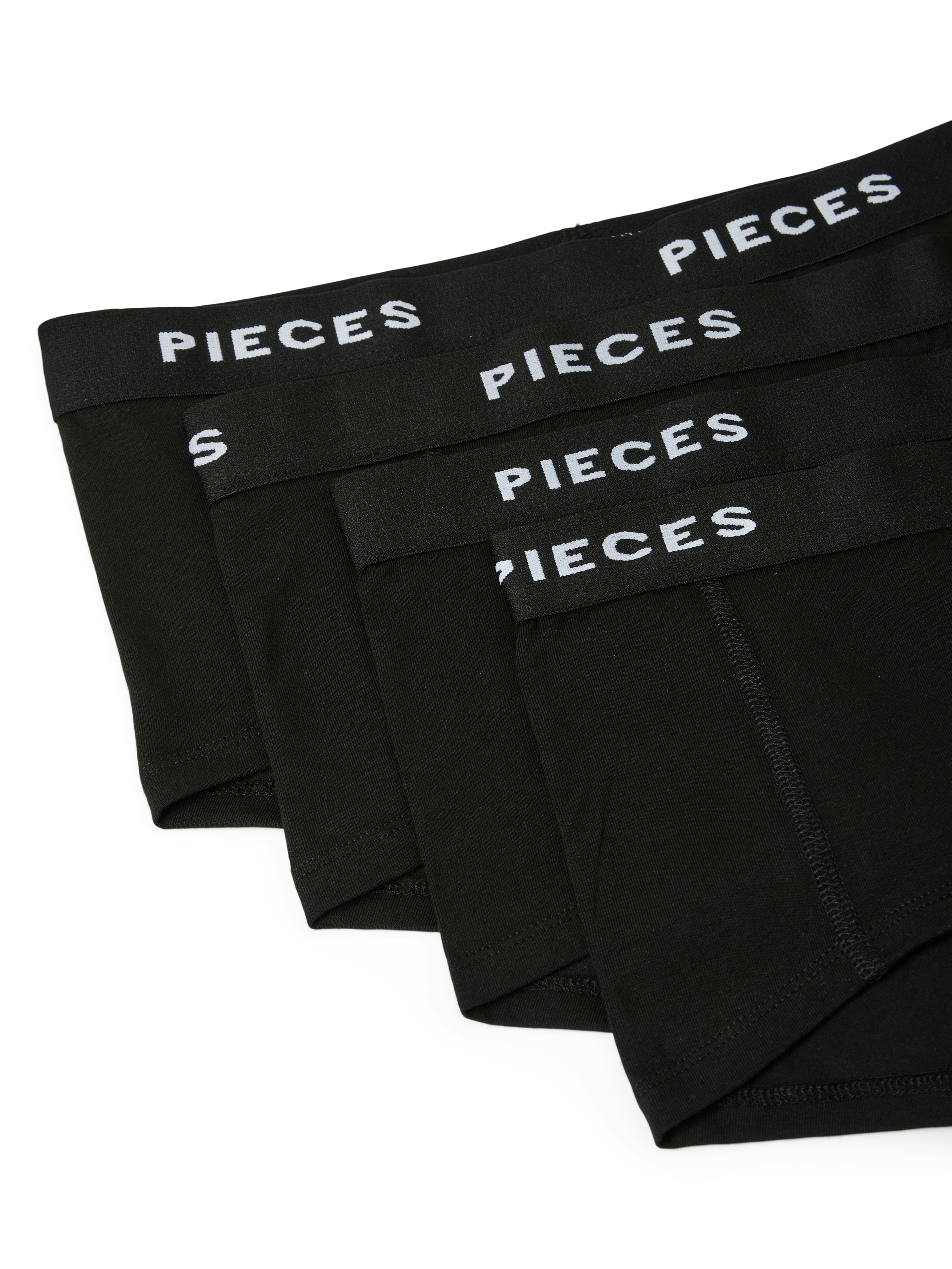 pieces Hipster »PCLOGO LADY 4 PACK SOLID NOOS BC« Packung, 4er-Pack, 4 Stk. Baumwollmischung