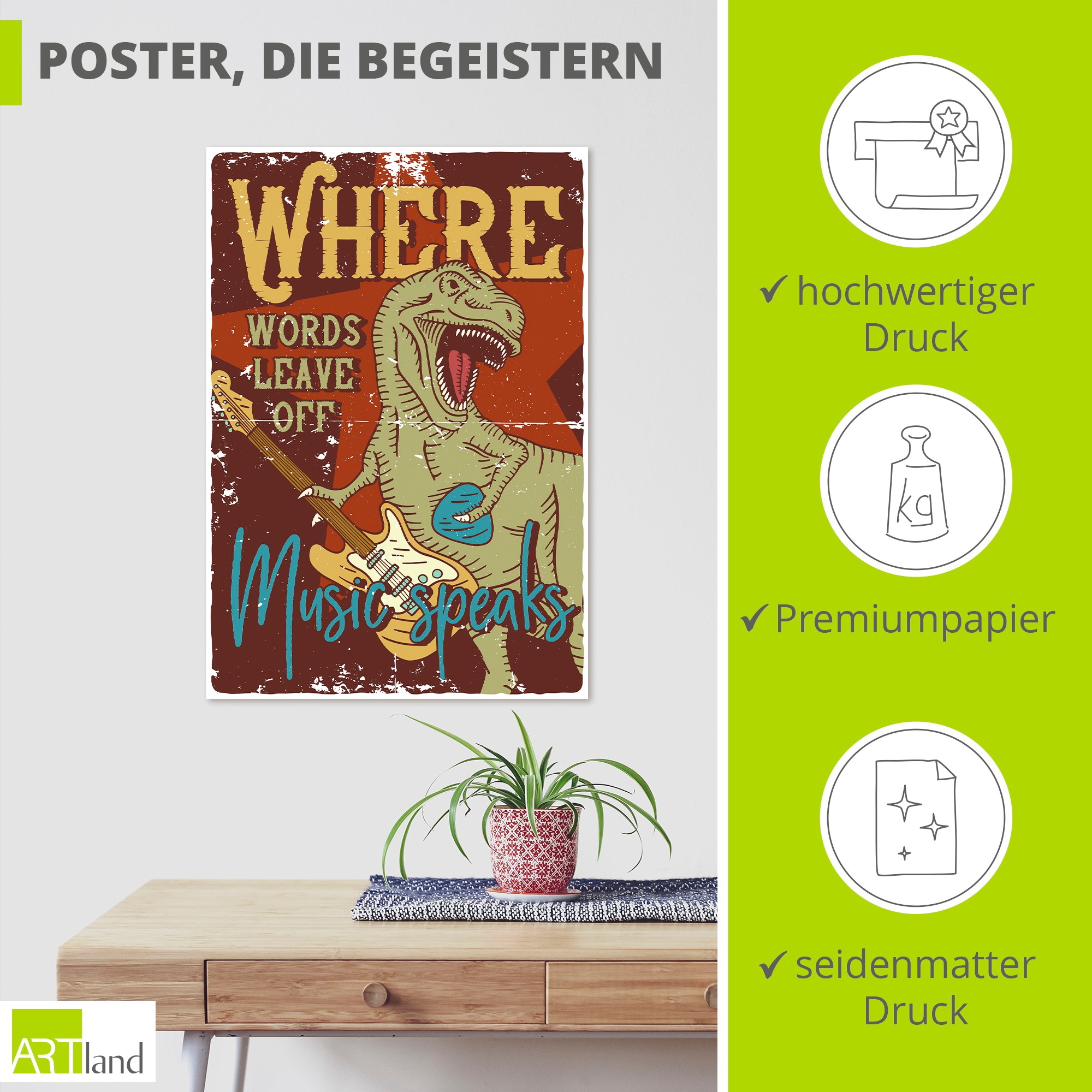 Artland Wandbild »Musik spricht 2« 1 Stk. tlg. als Alubild, Leinwandbild, Poster, Wandaufkleber in verschied. Größen