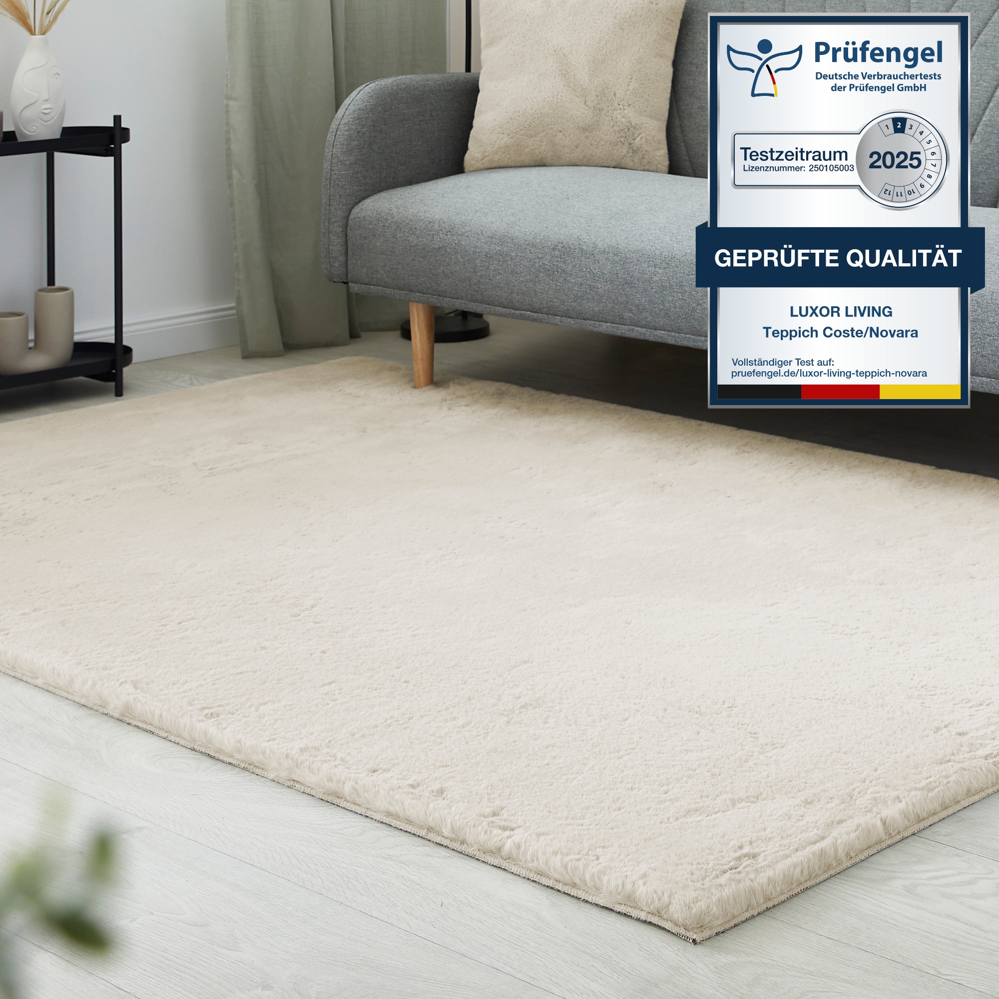 LUXOR living Fellteppich »Novara«, rechteckig, 30 mm Höhe, Kunstfell, Kaninchenfell-Haptik, besonders weicher Hochflor