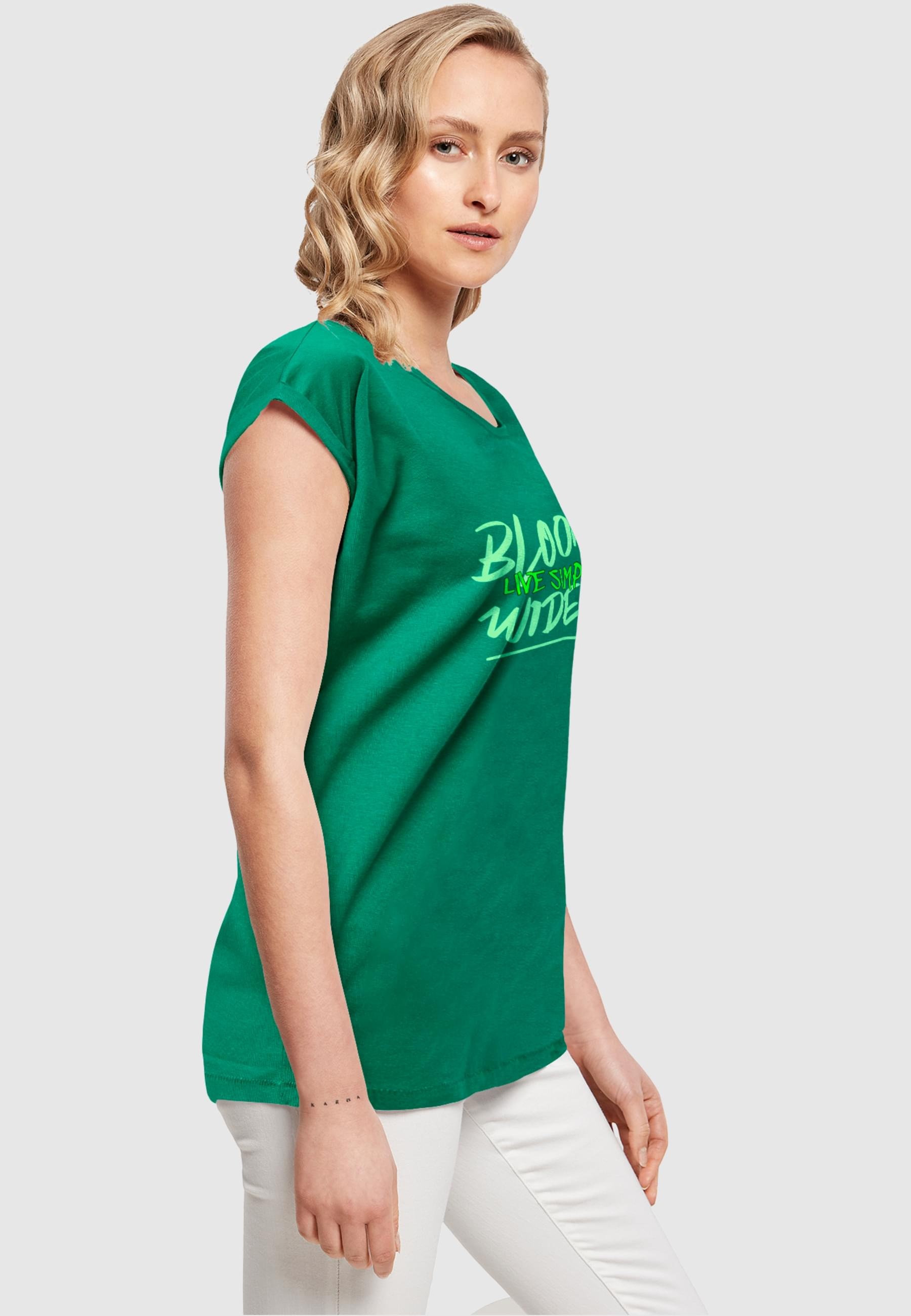 Merchcode T-Shirt »Merchcode Damen Ladies Bloom Widely Extended Shoulder Tee«, (1 tlg.)