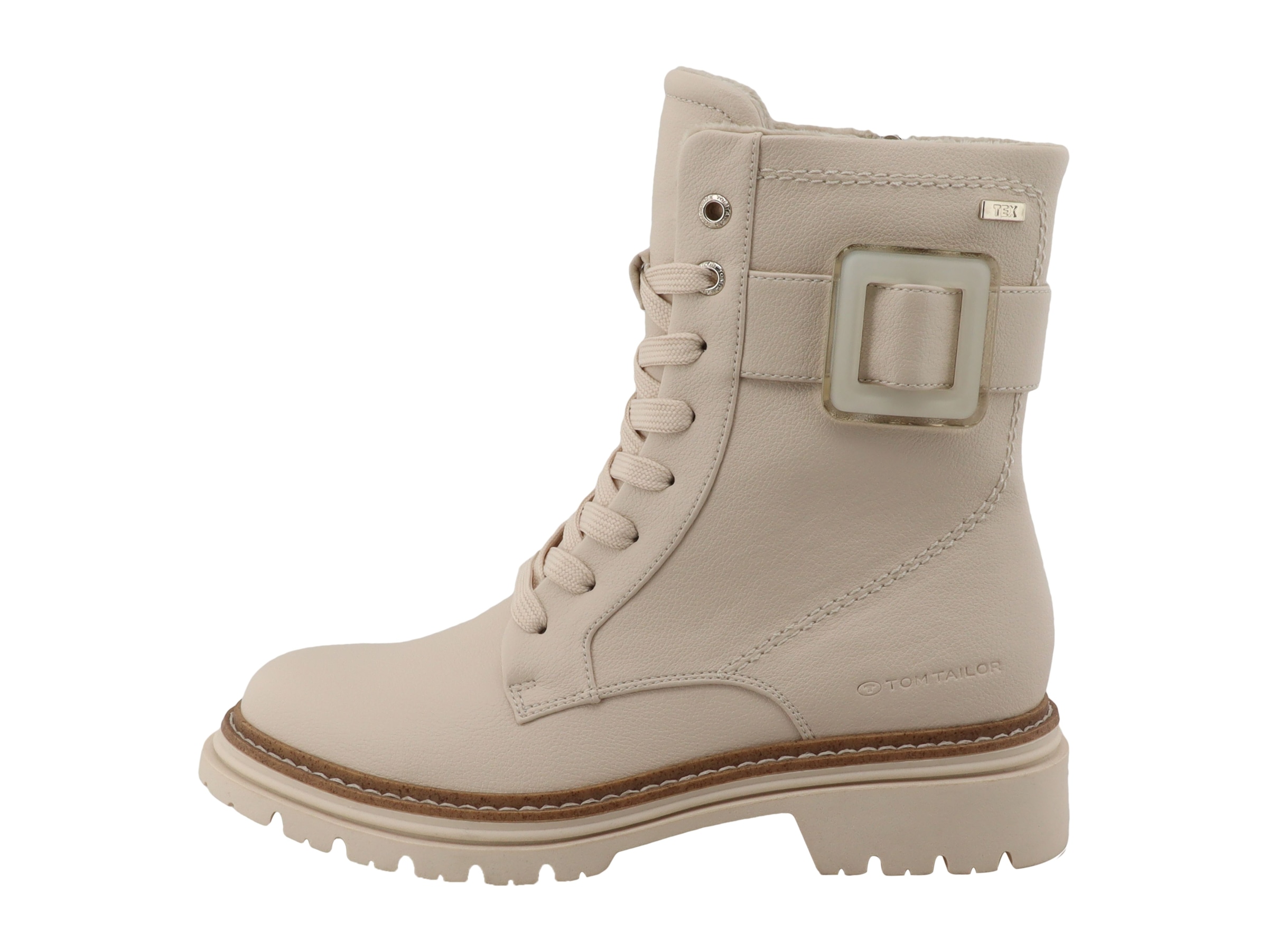 TOM TAILOR Schnürstiefelette  Blockabsatz, Schnürboots mit auffälliger Zierschnalle