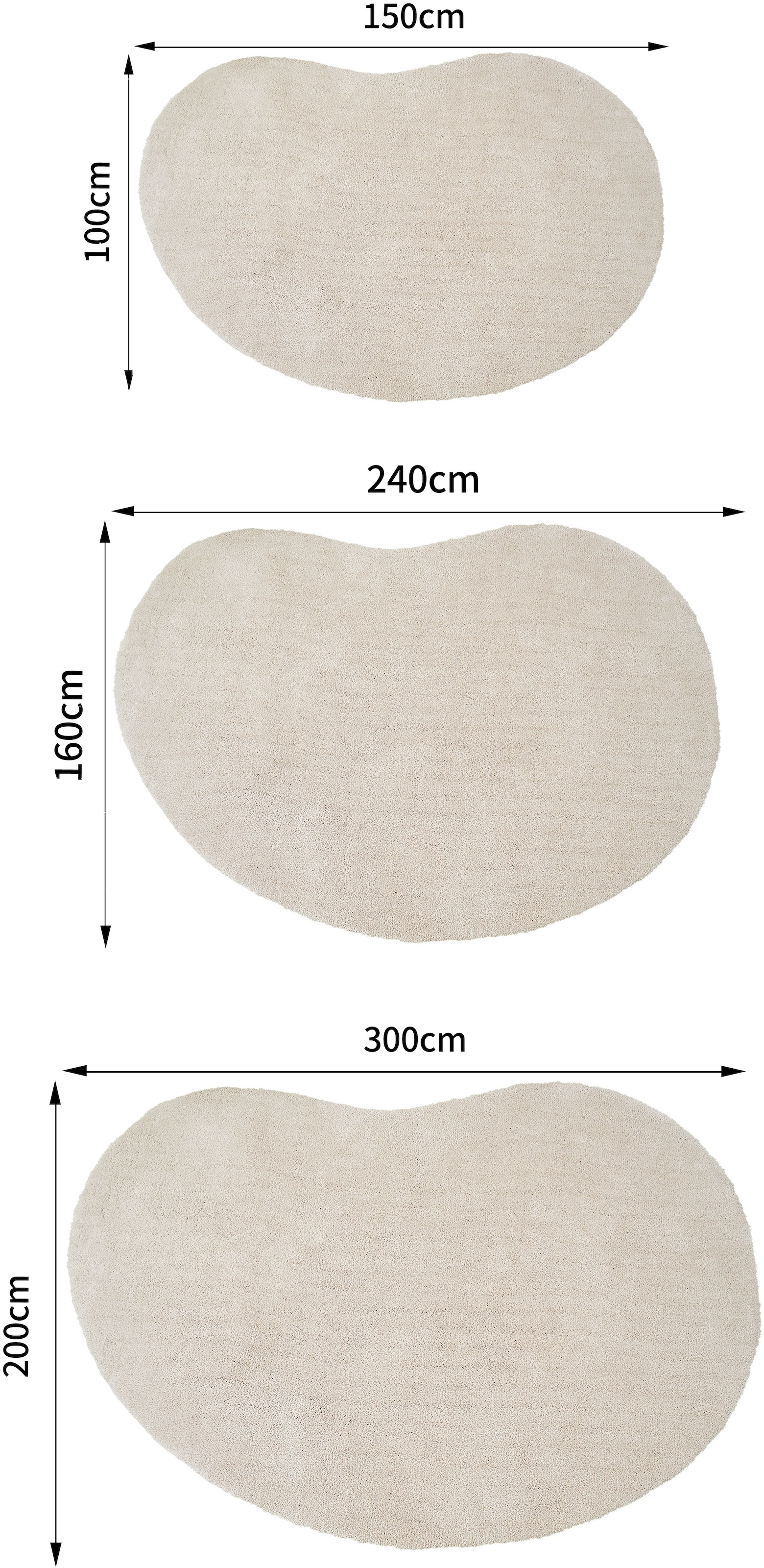 LeGer Home by Lena Gercke Hochflor-Teppich »Halrum, einfarbig,«, organische Form