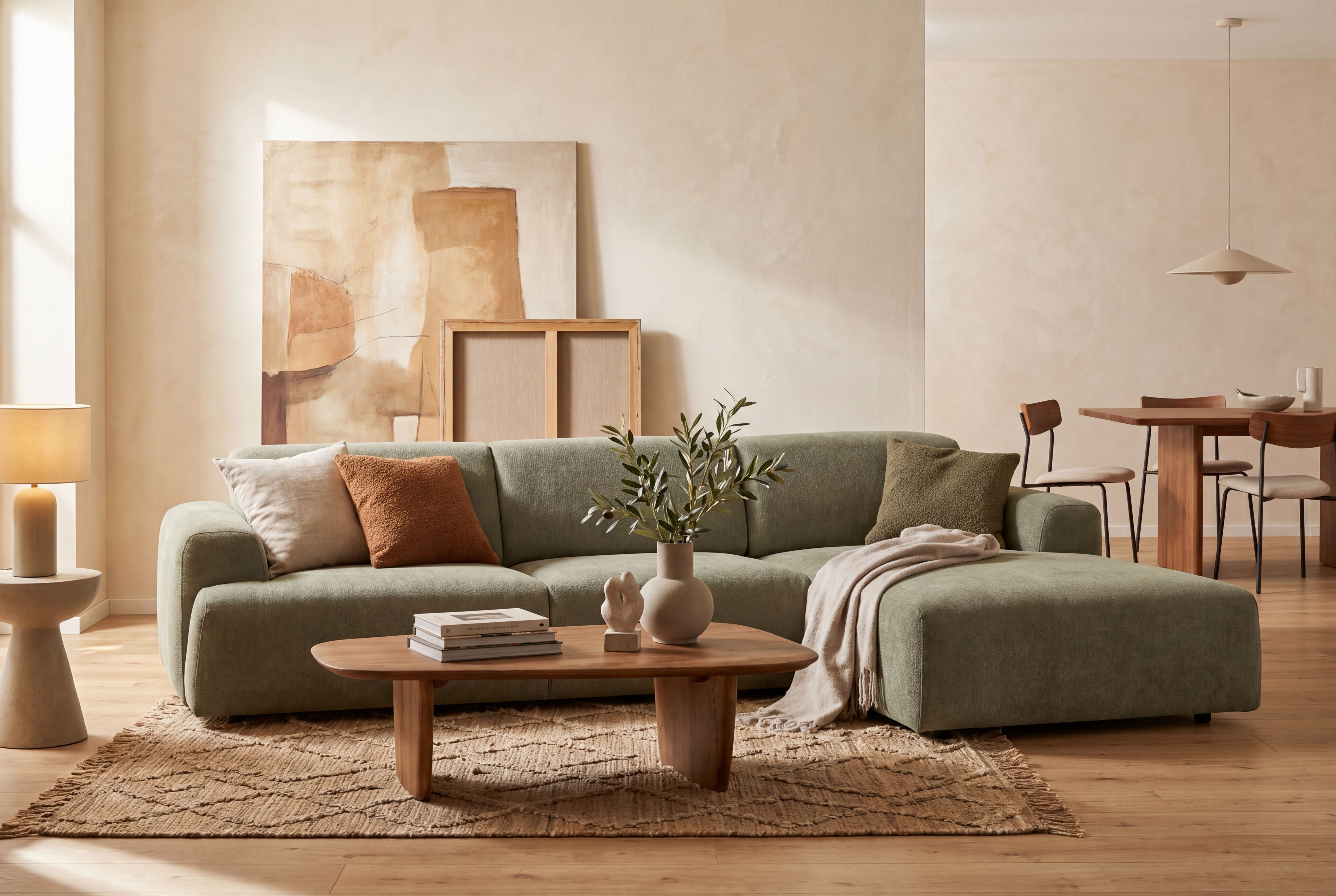 OTTO home Ecksofa "Linkka, Breite 301 cm" L-Form, in einem weichen Chenille-Stoff, mit Wellenunterfederung