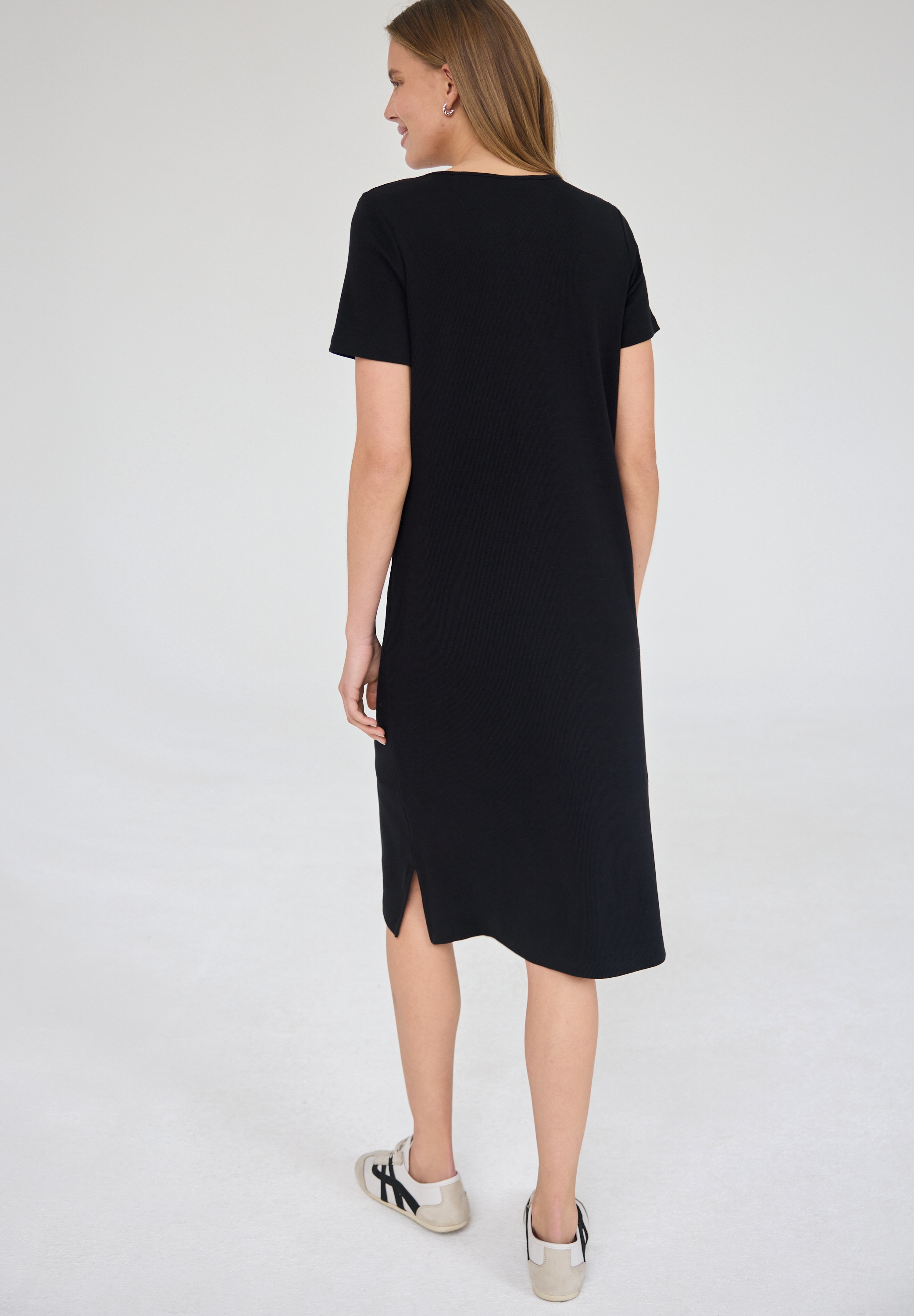 STREET ONE STUDIO Midikleid Ohne Taschen mit Rundhalsausschnitt