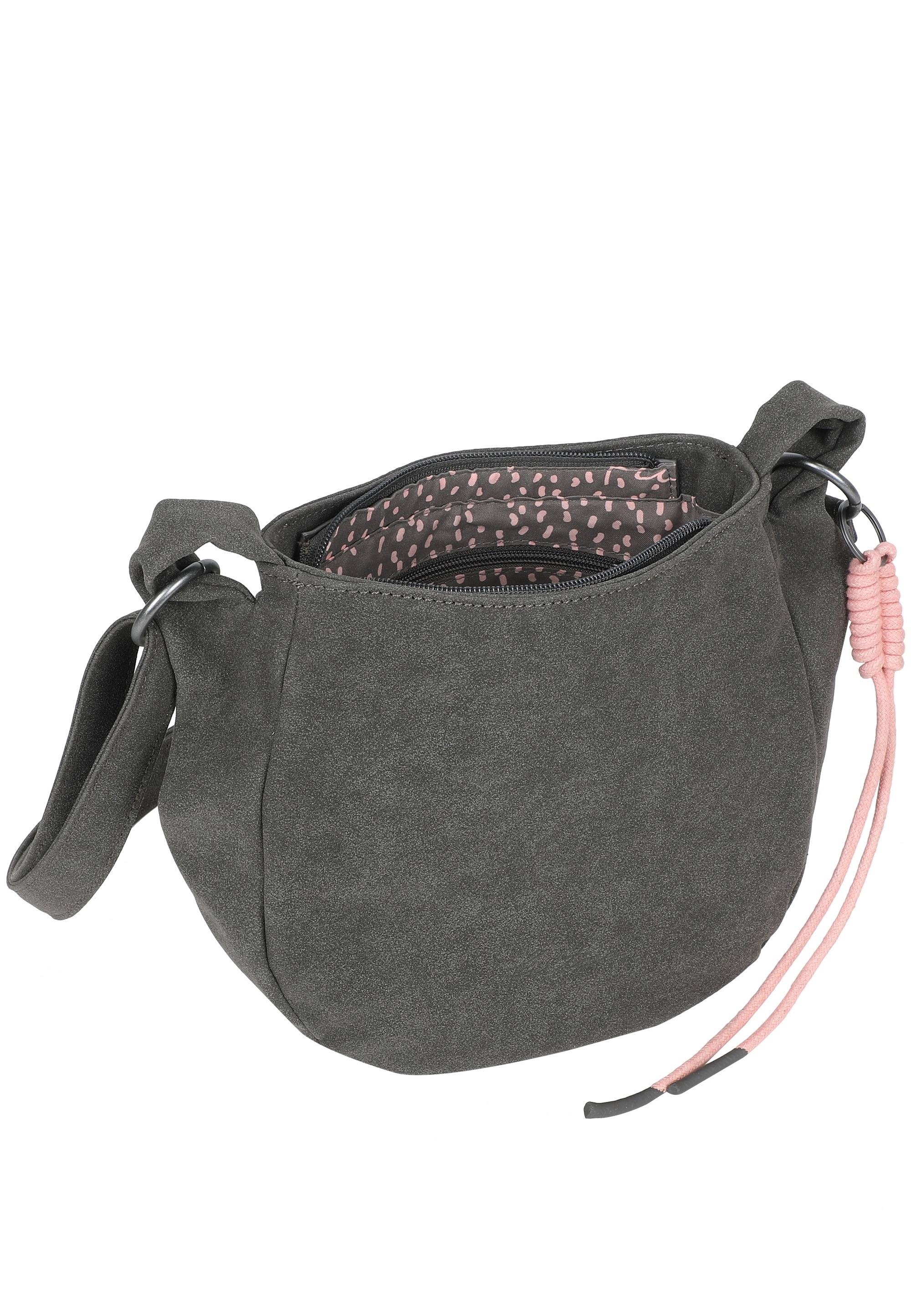 Fritzi aus Preußen Schultertasche »Sue02 Suede Jacky Soft Dark Anthra« mit modischer Kordelschnur