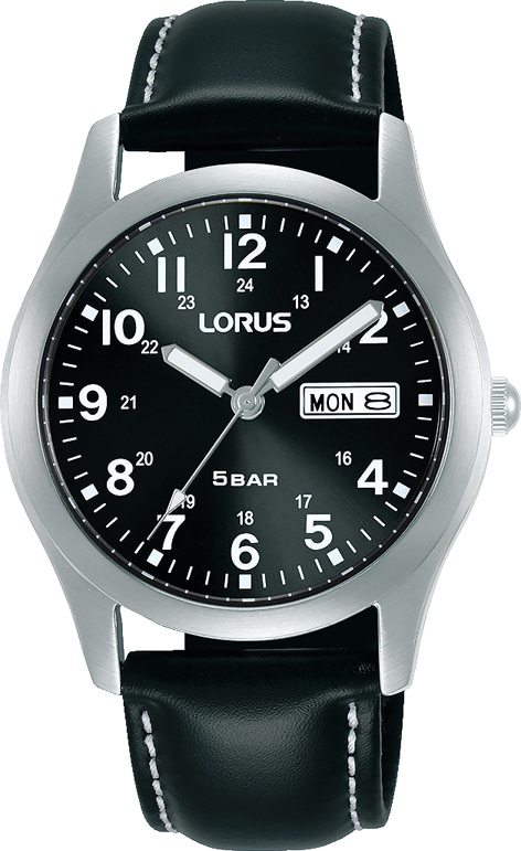 LORUS Quarzuhr »RXN79DX9«, Armbanduhr, Herrenuhr, Damenuhr, Datum, Lederarmband