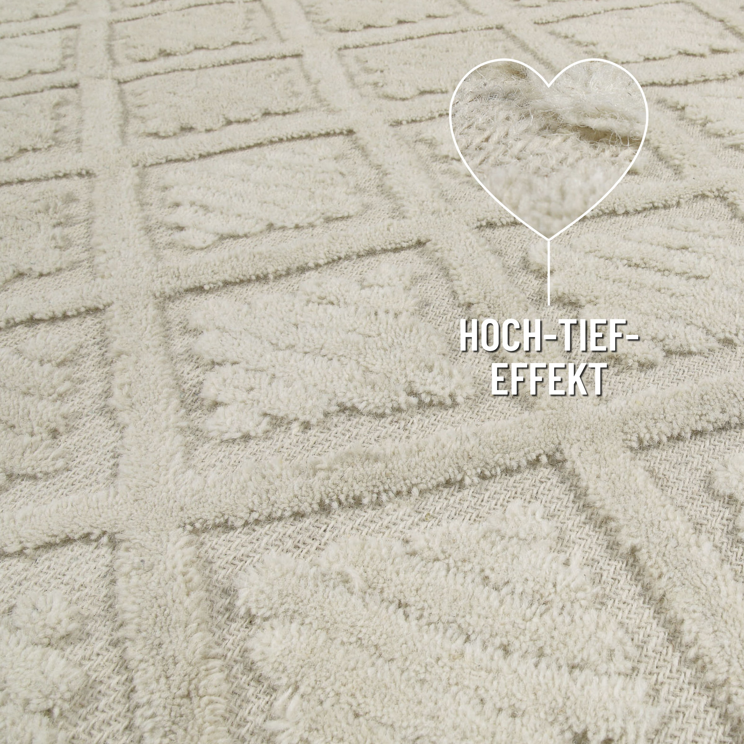 Wecon home Wollteppich »Hamptons SEVENTEEN«, rechteckig, 10 mm Höhe, Läufer, Schurwolle, Kurzflor, Wohnzimmer, Schlafzimmer, elegant, Raute
