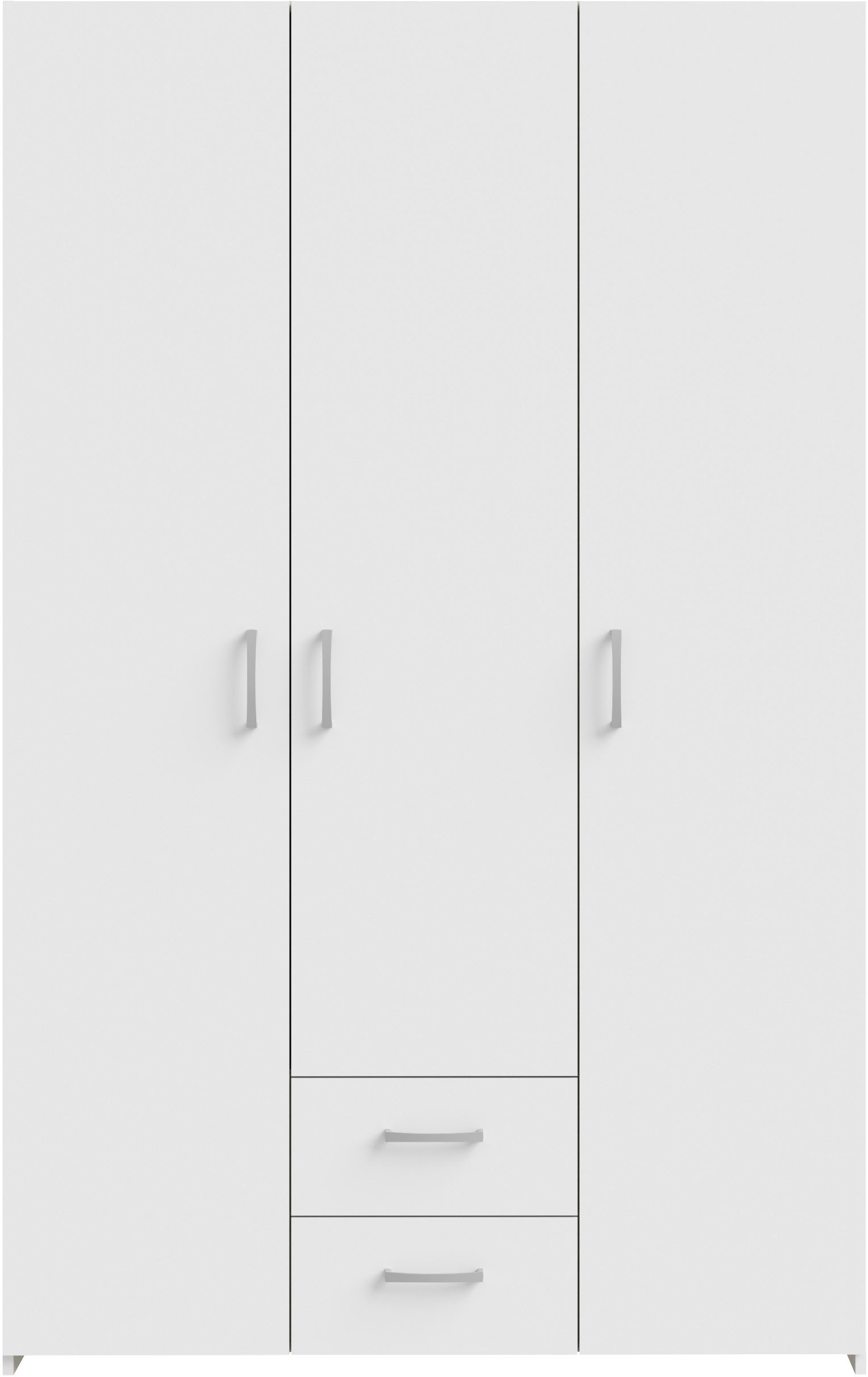 Thumbnail - FORTE Kleiderschrank "Econobox" Drehtürenschrank, zeitloses Design mit alufarbigen Griffen.