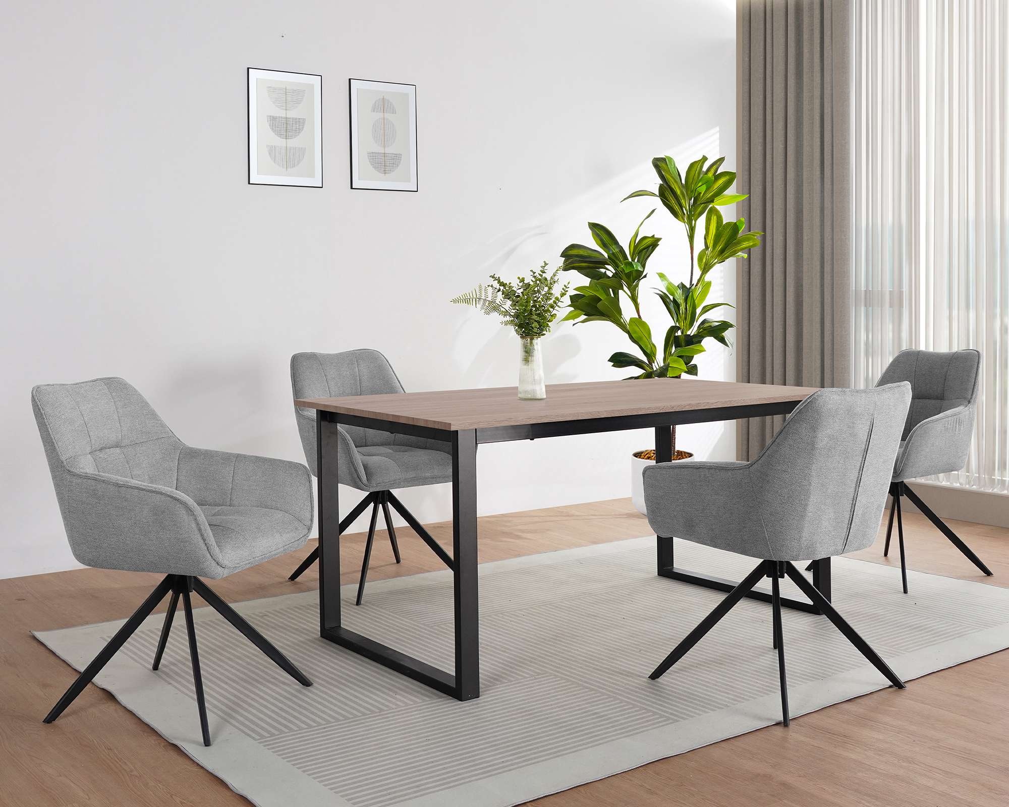 OTTO home Esstisch "Barcell" schwarzes Metallgestell, Plattenvarianten wähl günstig online kaufen