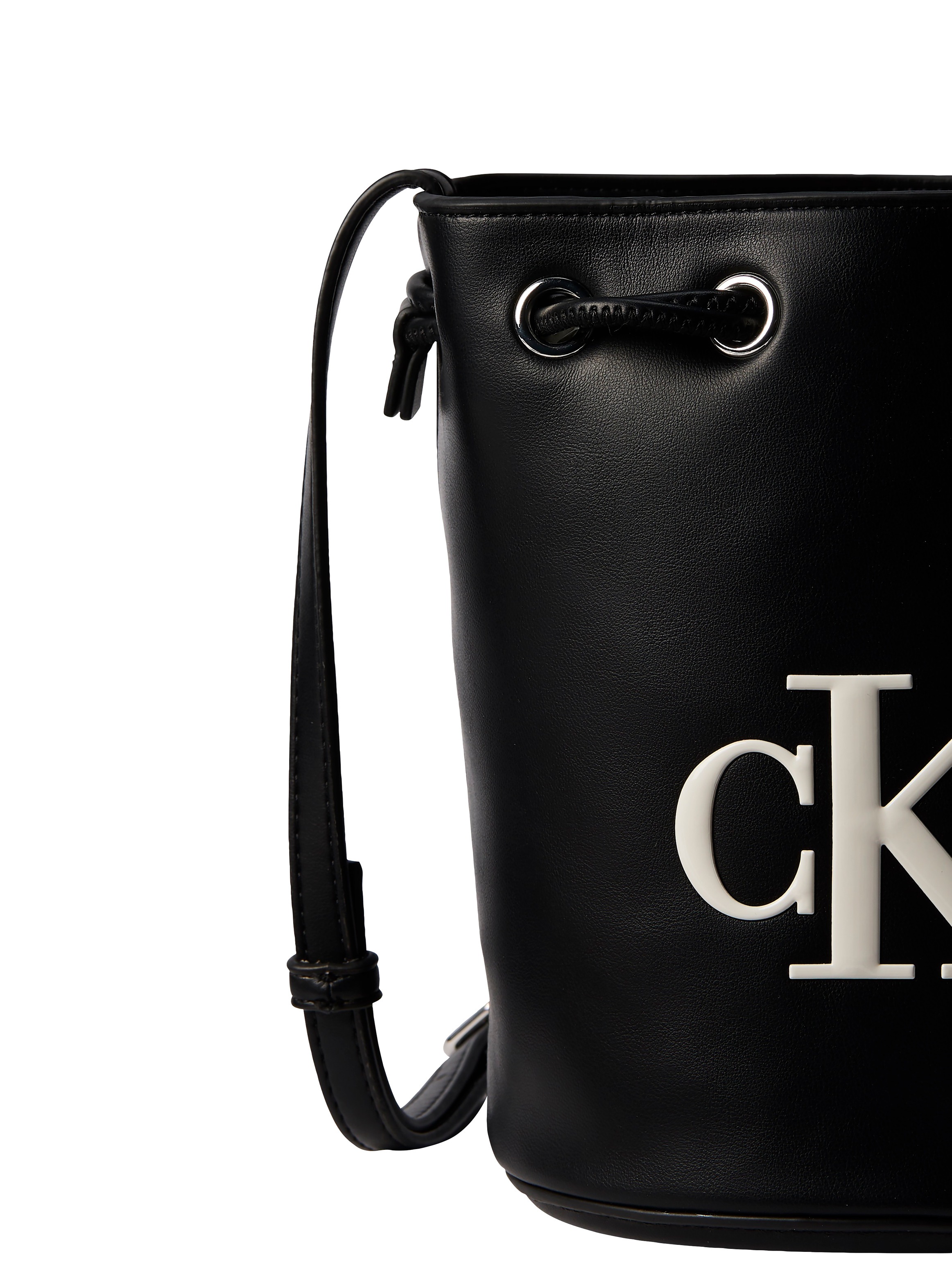 Calvin Klein Beuteltasche »BOLD CK SMALL BUCKET BAG« Damen Umhängetasche, Schultertasche mit CK-Logo