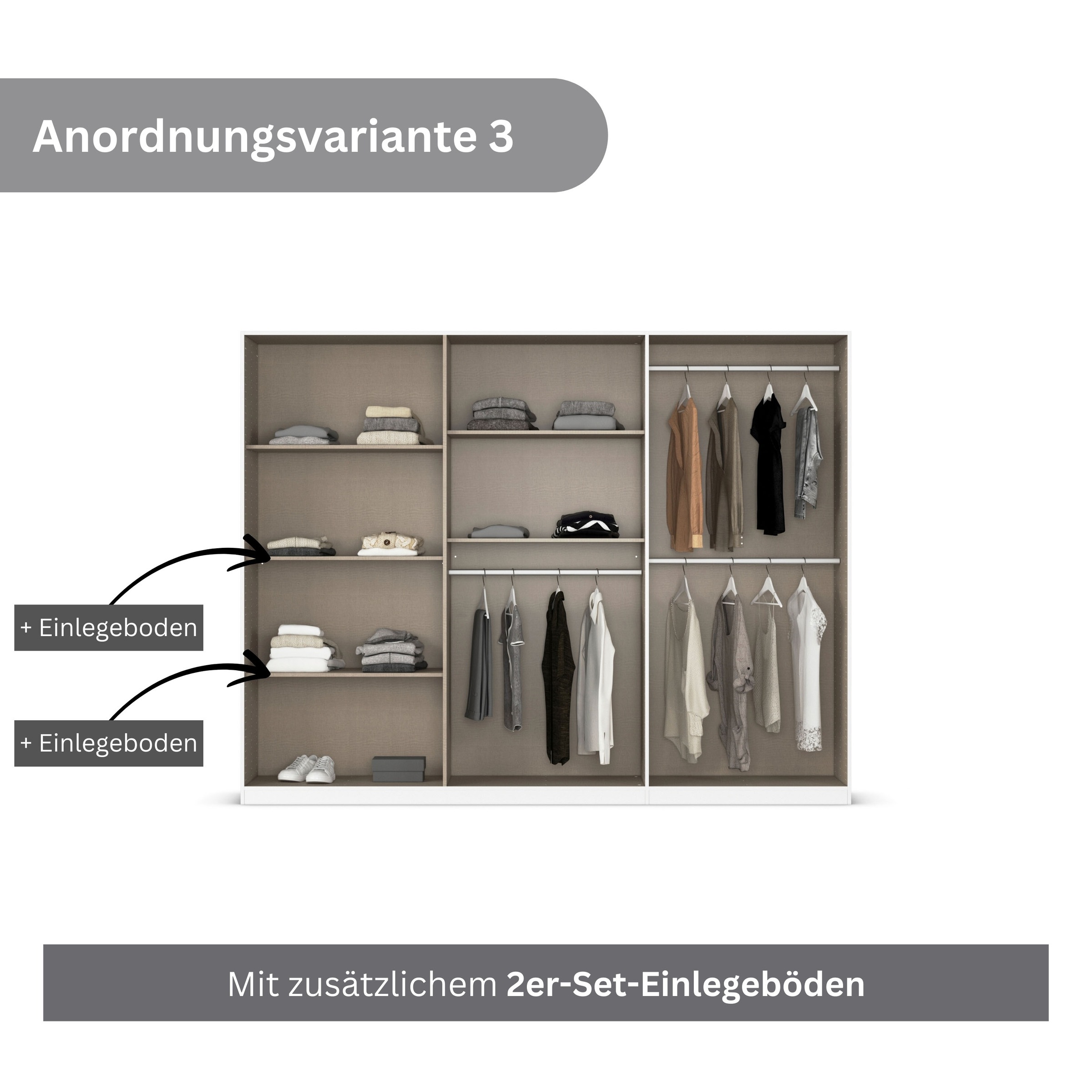 rauch Drehtürenschrank »Kleiderschrank Kleiderschränke Schrank Garderobe AGORDO mit Glasfront«, (in zwei Griff-Farben), durchdachte Innenausstattung, in 6 Breiten und 2 Höhen MADE IN GERMANY