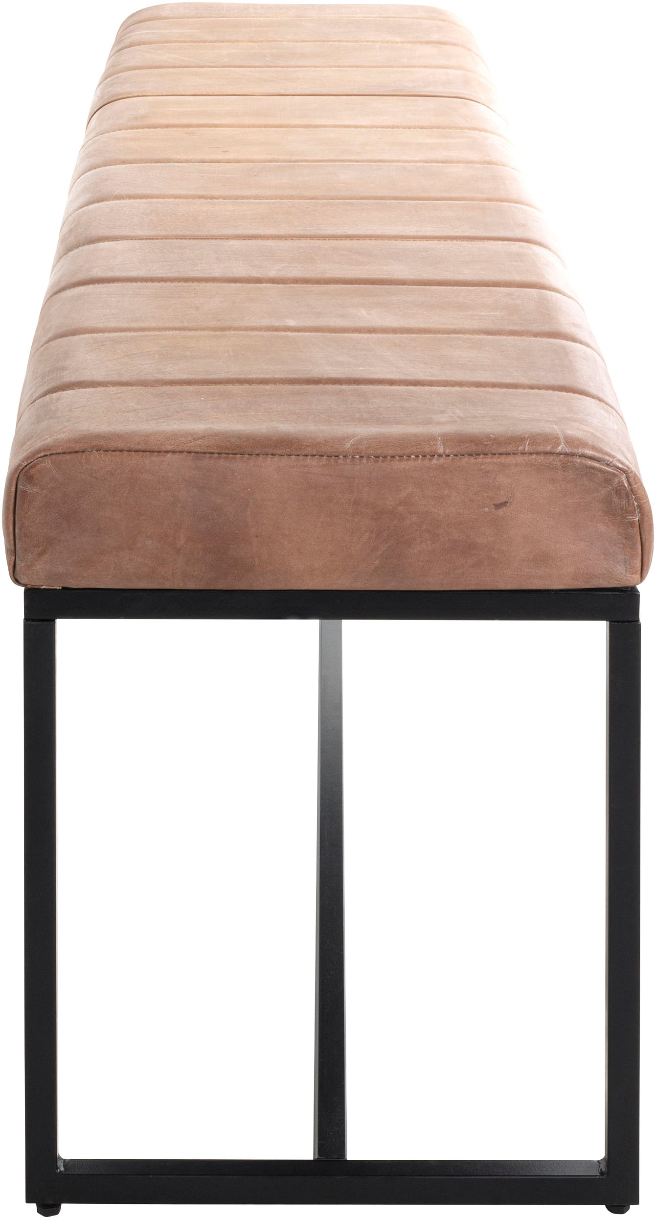 HAKU Polsterhocker »Flurbank, Garderobenbank, Sitzbank« rechteckig - aus Leder Braun - B/T/H 150/38/48 cm