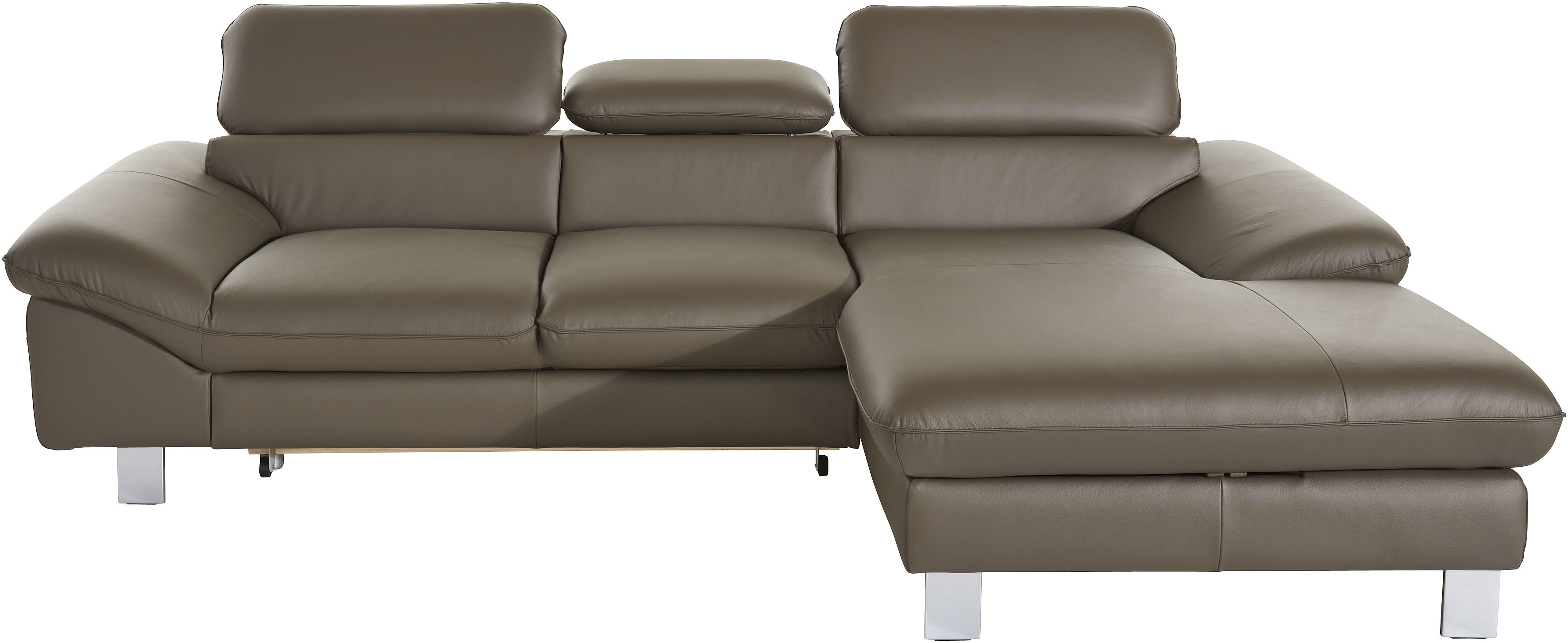 COTTA Ecksofa "Driver L-Form, B:268 cm, moderne Couch mit Wellenunterfederung" Kopfteilverstellung, optional Schlaffunktion & Bettkasten