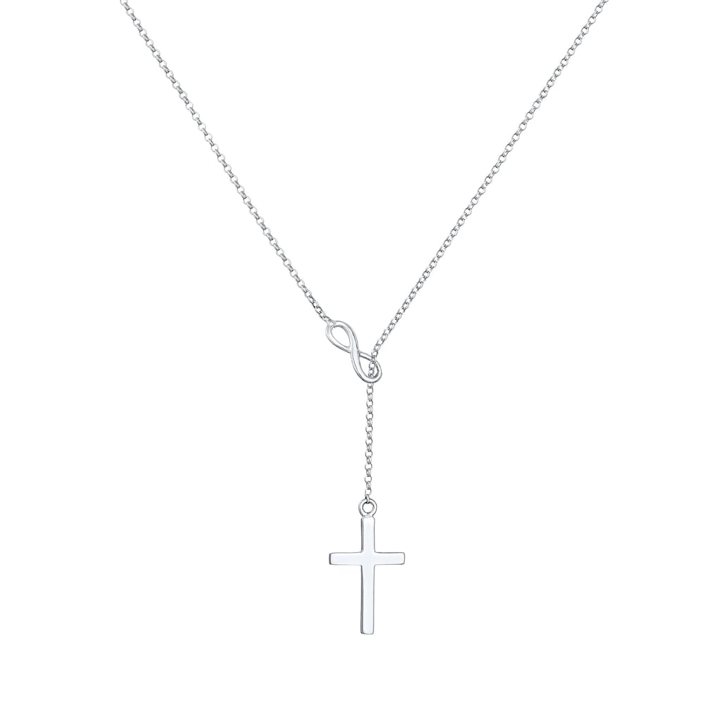 Elli Collierkettchen »Y-Kette mit Kreuz und Infinity Symbol 925 Silber«