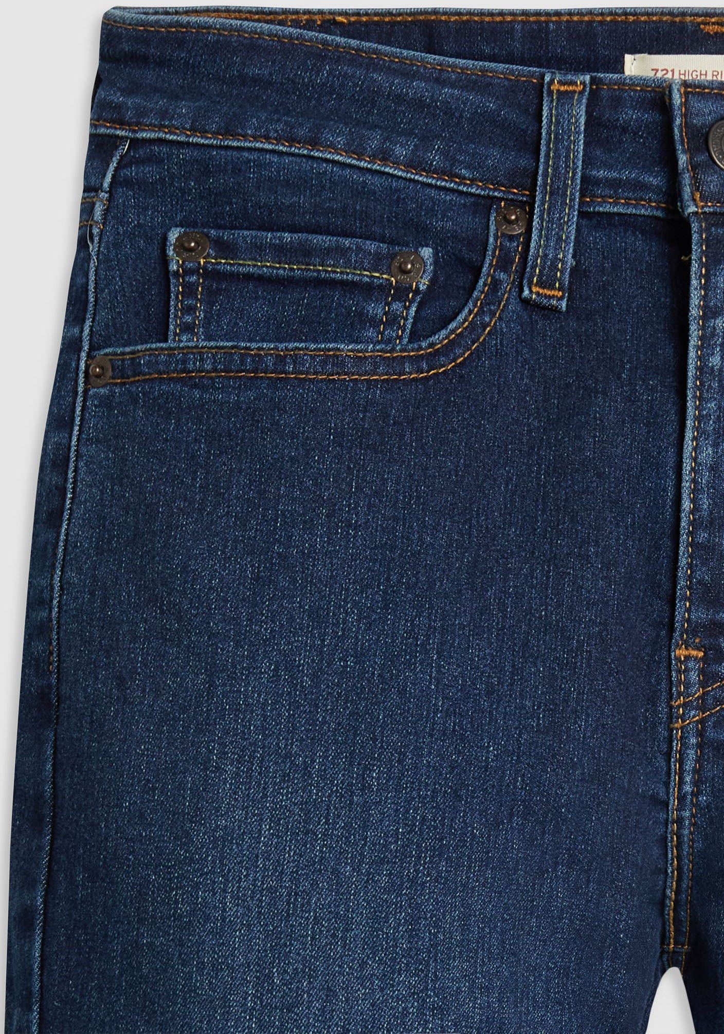 Skinny-fit-Jeans LEVI'S "721 HIGH RISE SKINNY", Damen, Gr. 27, Länge 28, eternal indigo drk tint, Denim/Jeans, Obermaterial: 80% Baumwolle, 19% Polyester, 1% Elasthan, skinny fit lang, Jeans, mit hohem Bund 3