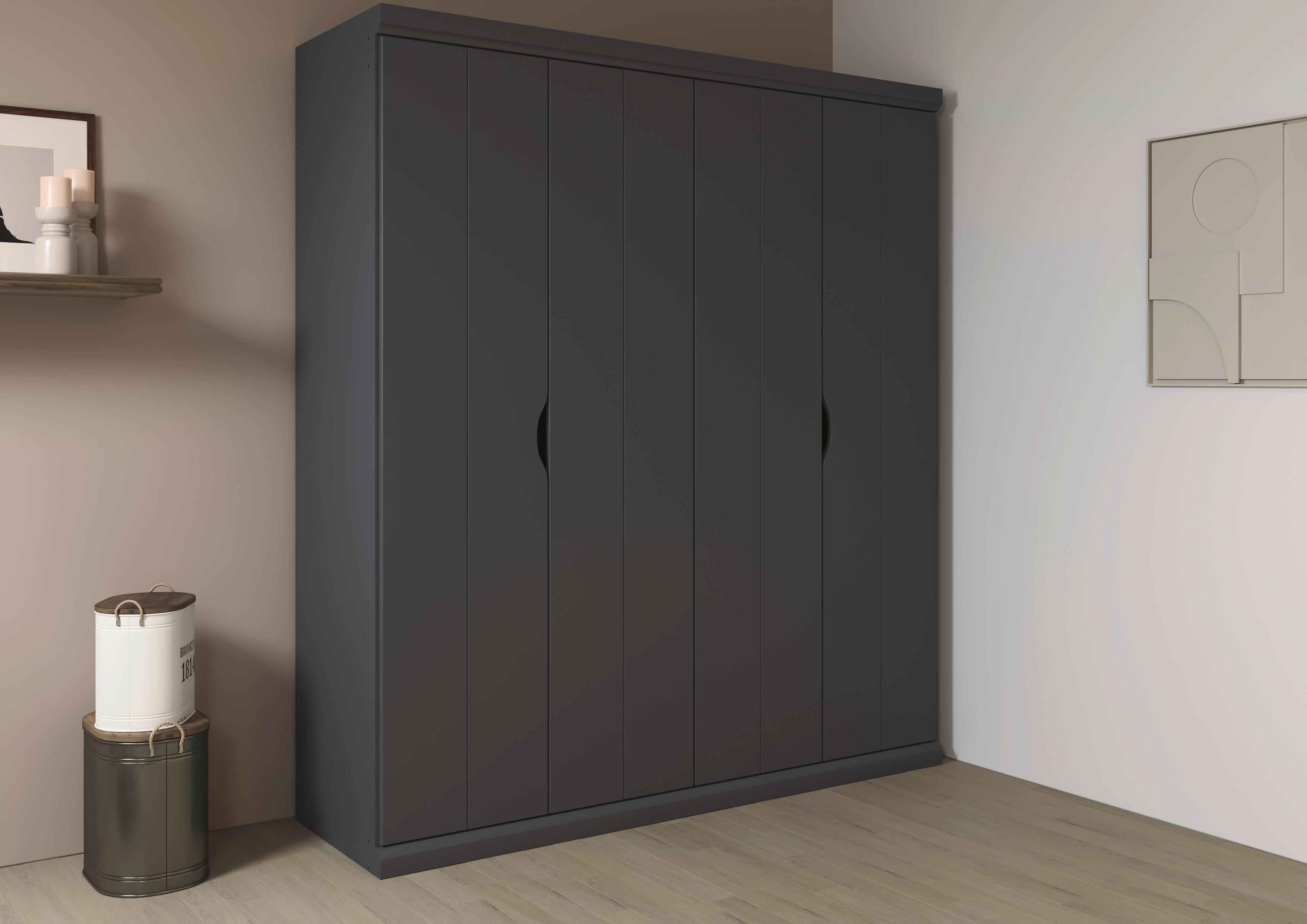 OTTO home Kleiderschrank "Mehrzweckschrank Aktenschrank Möbel Mietswohnung Schlafzimmer MARLENE" 3 verschiedene Ausstattungen BASIC/CLASSIC/PREMIUM (inkl. SOFT-CLOSE), in 3 Breiten 91/136/181 cm im Landhaus-Stil MADE IN GERMANY