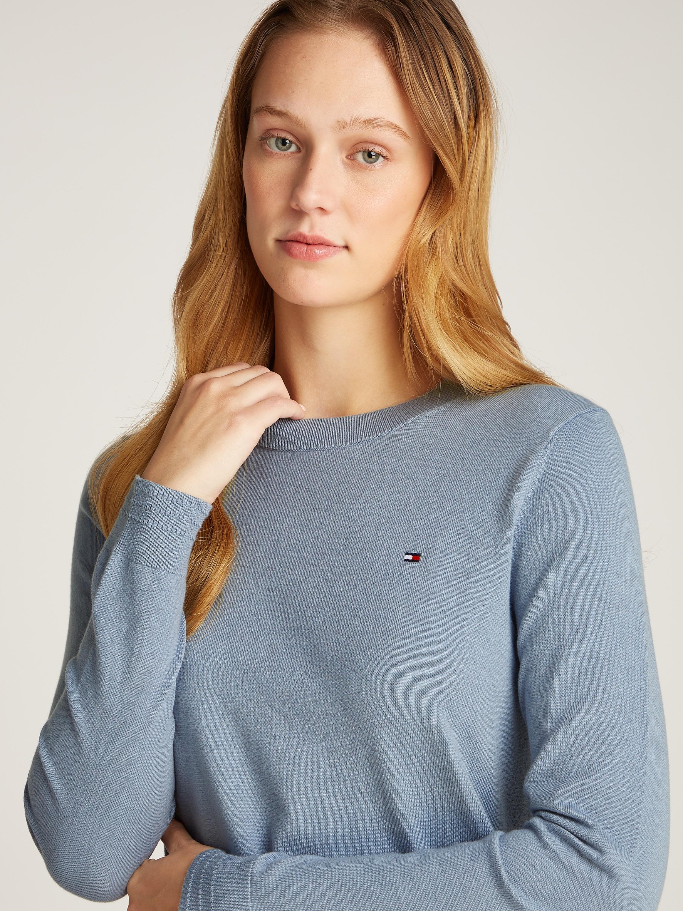 Tommy Hilfiger Rundhalspullover "CO JERSEY STITCH LS C-NK SWT", mit Logosti günstig online kaufen