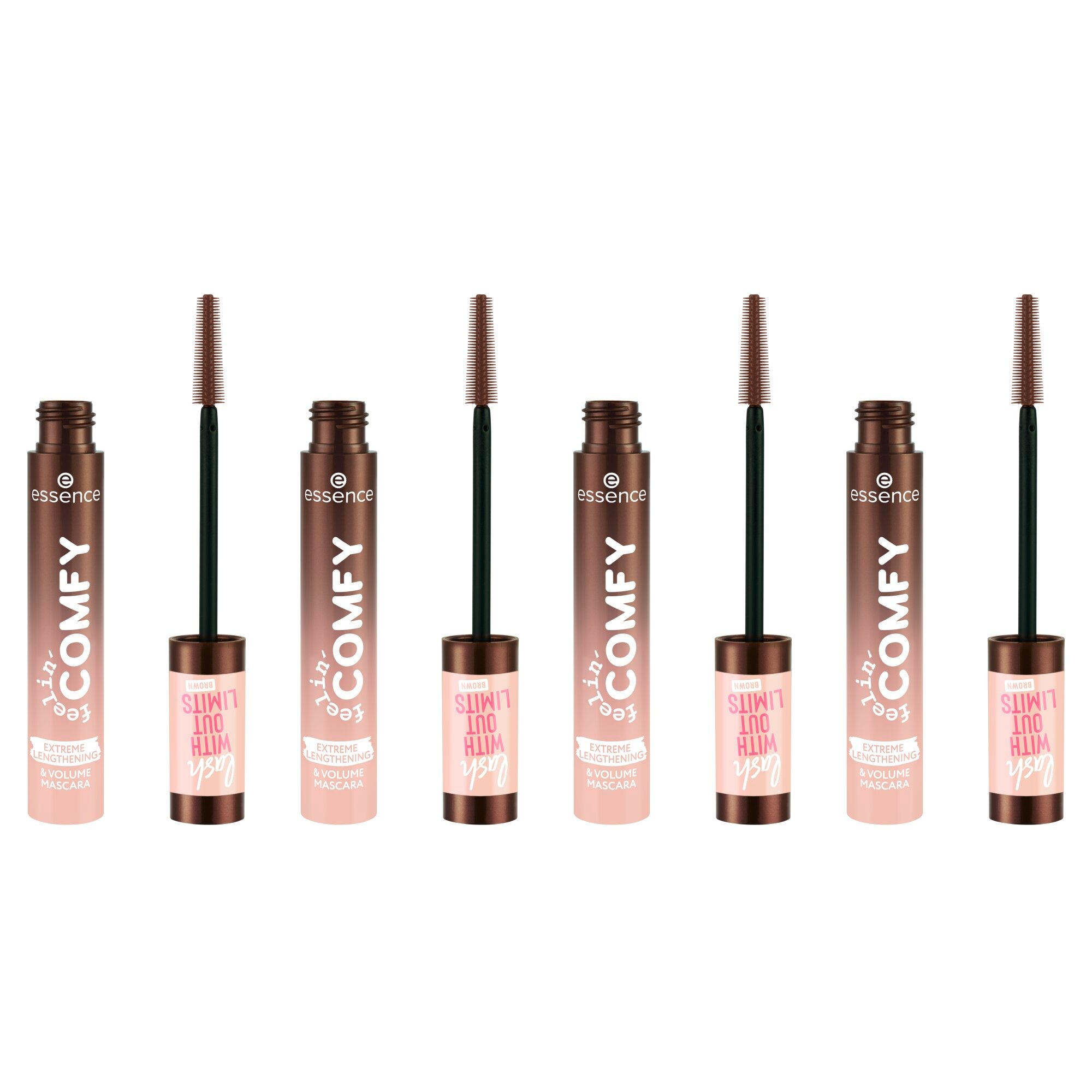 ESSENCE Damen Mascara "feelin' comfy lash WITHOUT LIMITS BROWN EXTREME LENGTHENING & VOLUME", braun, Augen-Kosmetika
