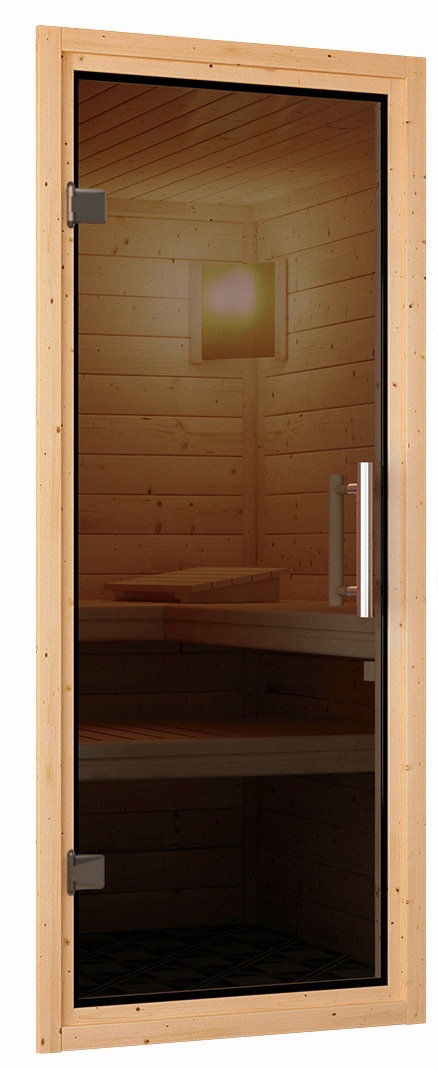 Karibu Sauna »Rodin« Set,  Ofen 9 kW Bio externe Strg easy