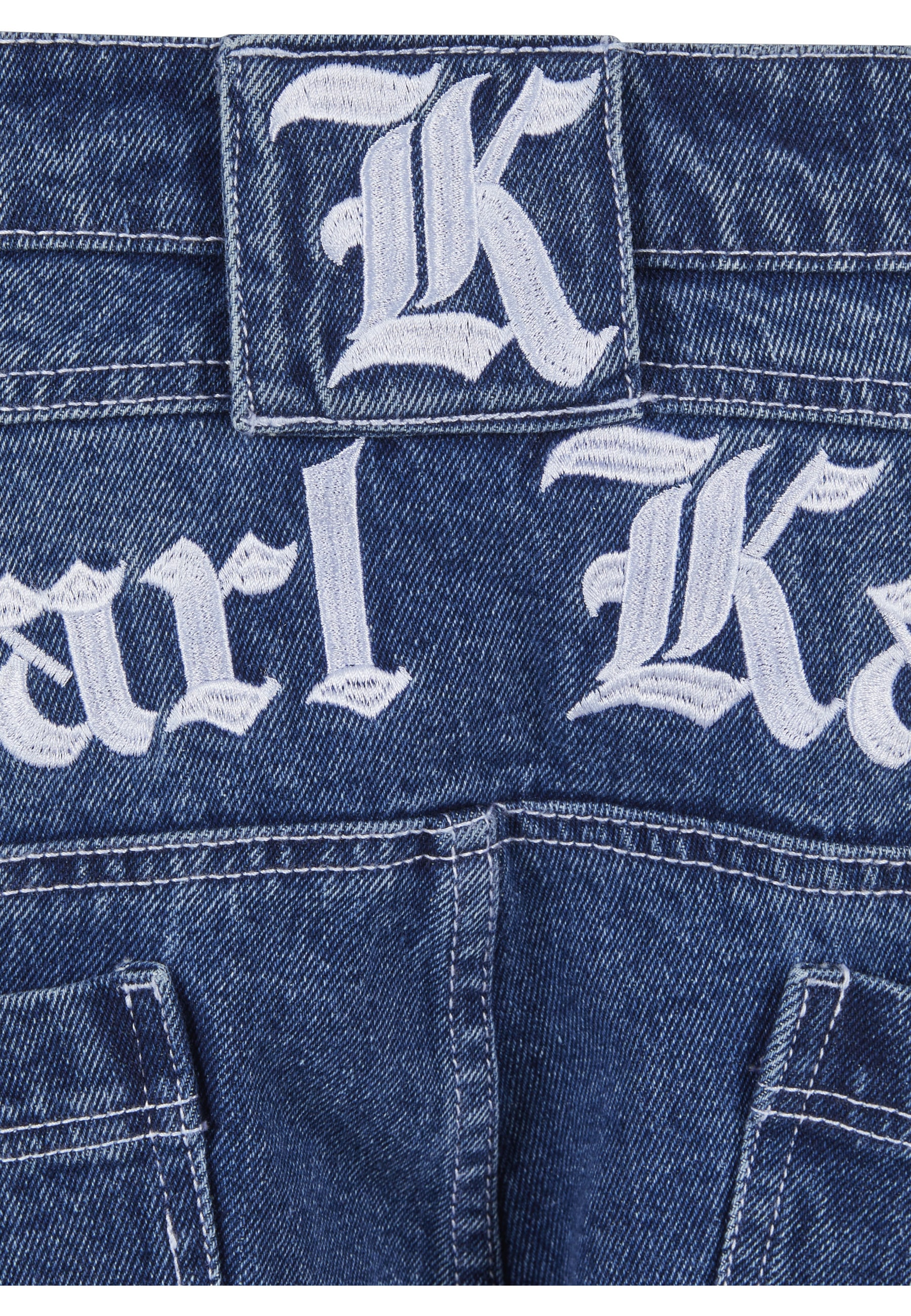 Karl Kani Bequeme Jeans »Karl Kani Herren Karl Kani Metal Plate Baggy Five Pocket Denim«