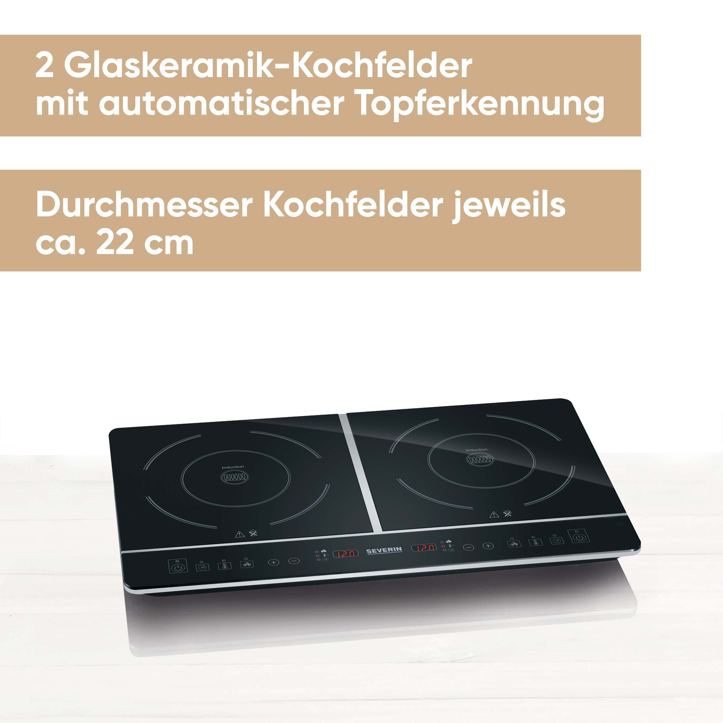 Severin Doppel-Induktionskochplatte "DK 1031" Timerfunktion, automatische T günstig online kaufen