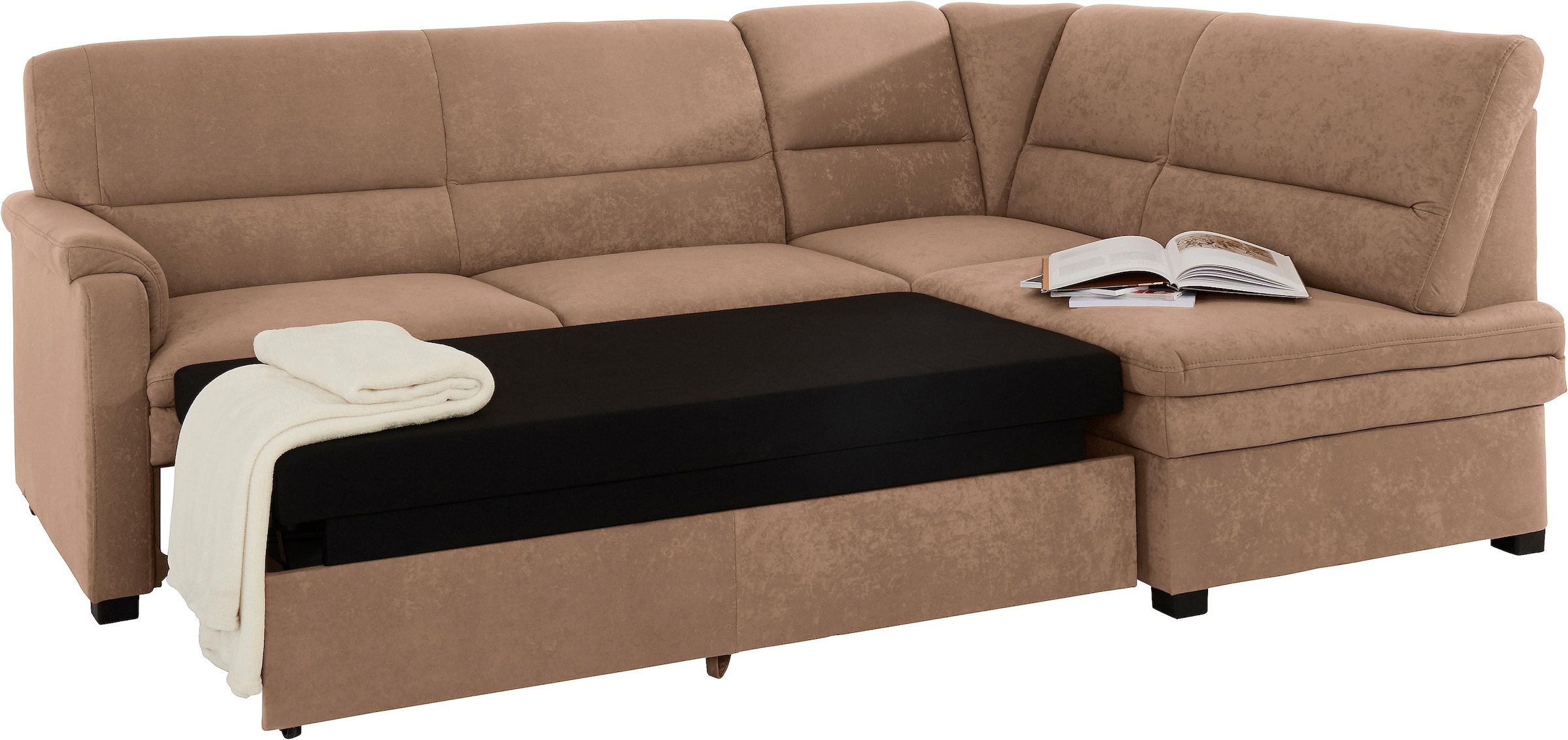 sit&more Ecksofa »Pisa L-Form«, mit Federkern, wahlweise mit Bettfunktion