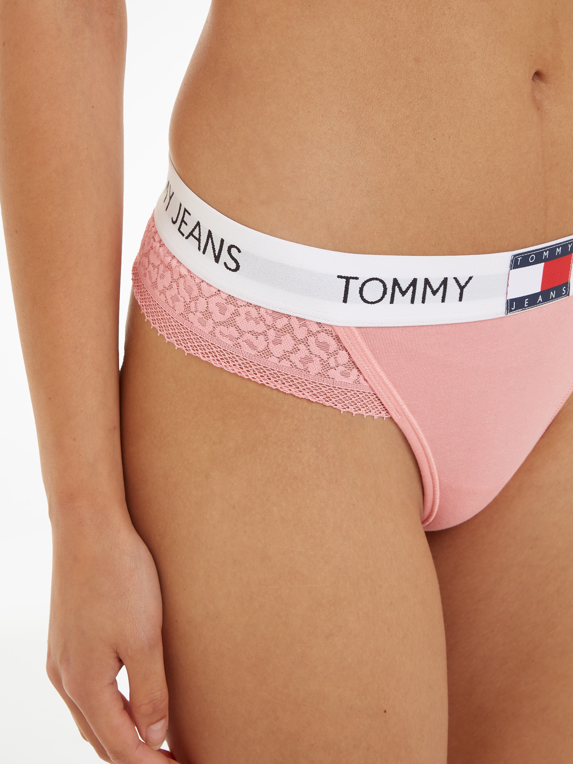 Tommy Hilfiger Underwear String »THONG«, mit Spitze & Tommy Hilfiger Logo-Elastikbund