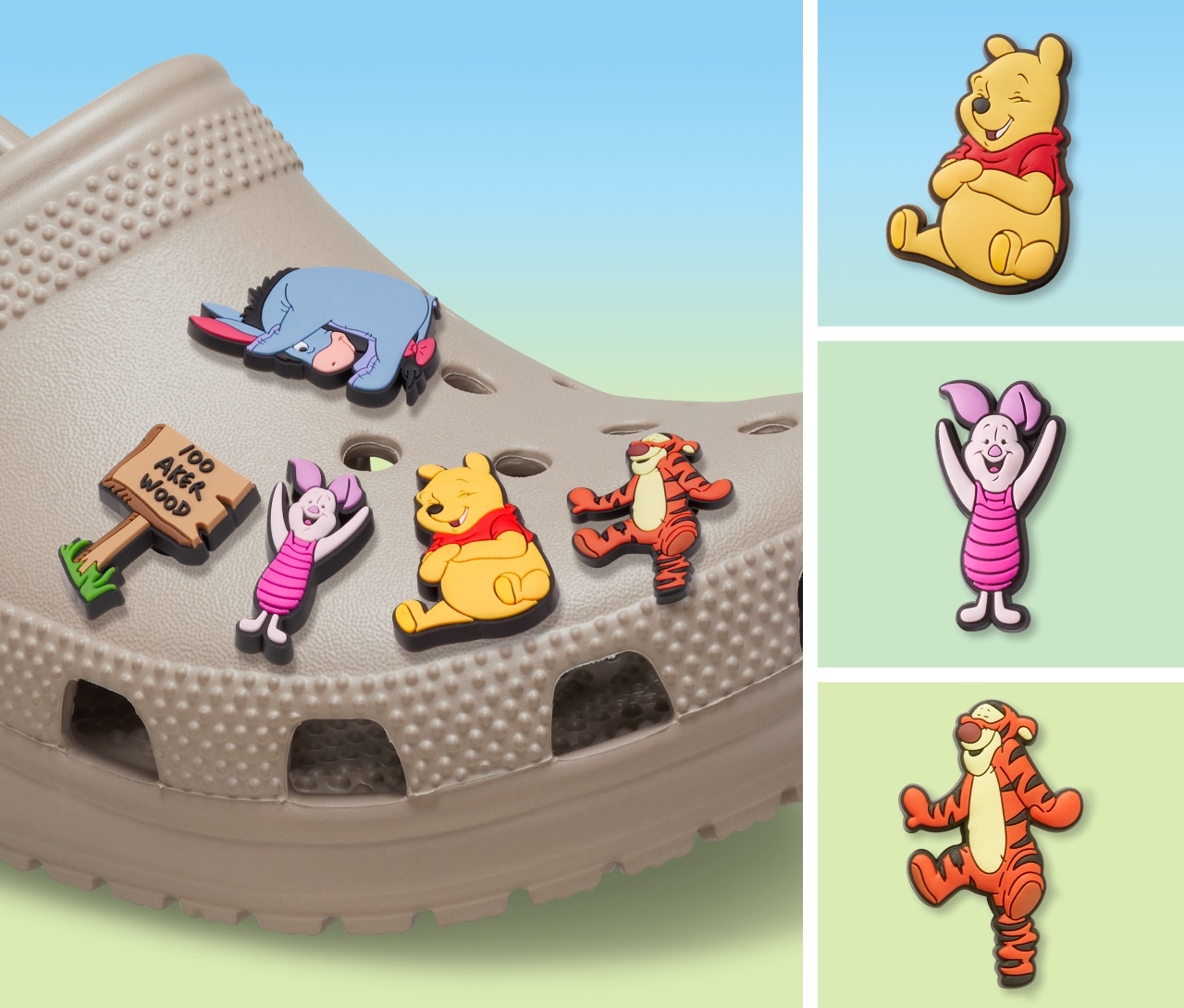 Crocs Schuhanstecker »Jibbitz™ Winnie The Pooh«, (Set, 5 tlg., Kein Spielzeug. Nicht für Kinder unter 3 Jahren geeignet), Schuh Anstecker für Disneys Puuh und seine Freunde