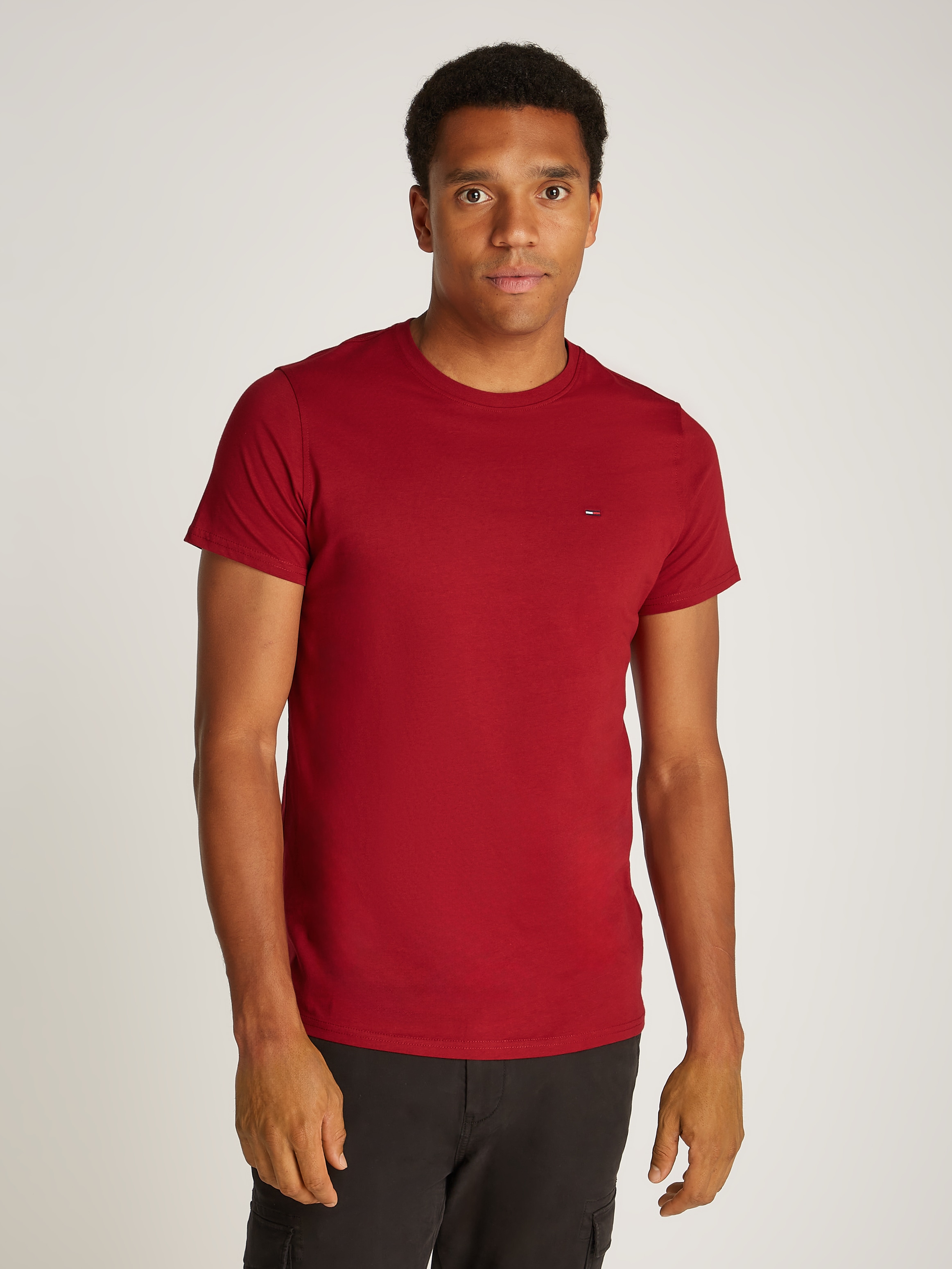 Tommy Jeans T-Shirt TJM ESSENTIAL SOLID TEE Regular Fit mit Rundhalsausschn günstig online kaufen