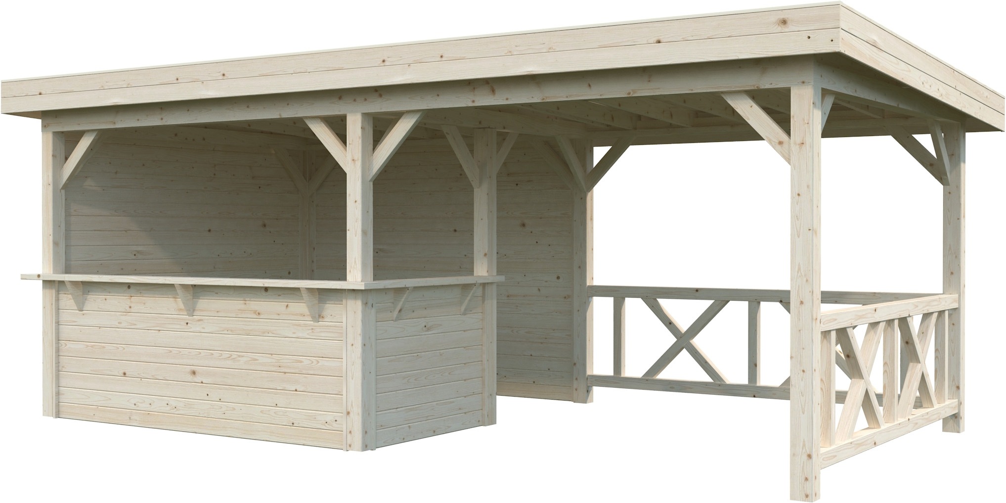 Palmako Holzpavillon »Lenna 16,6 m² Set 310« BxTxH: 628x340x245 cm