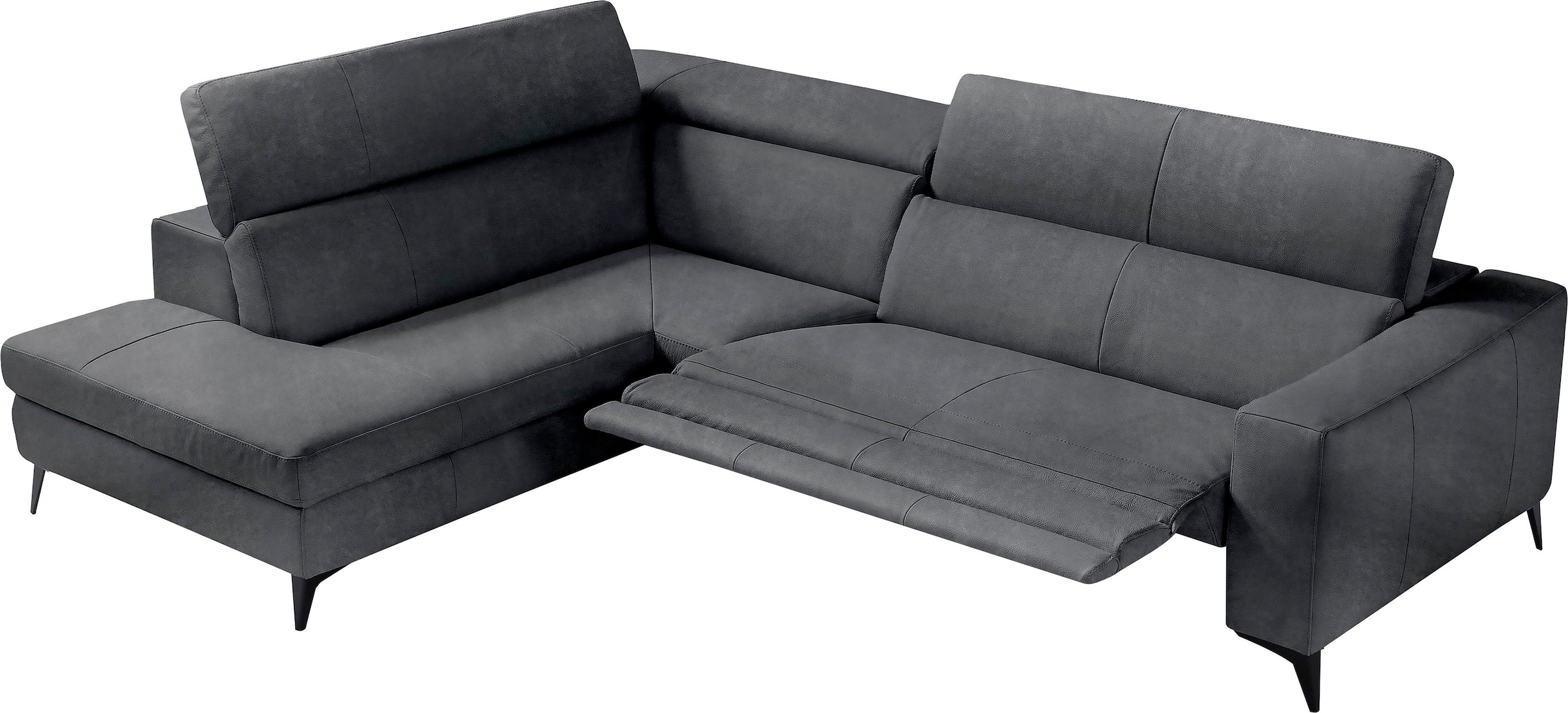 Egoitaliano Ecksofa "Edith, Designsofa mit hohem Sitzkomfort, Breite 269cm, L-Form" inkl. elektrischer Relaxfunktion und manuell verstellbaren Kopfteilen