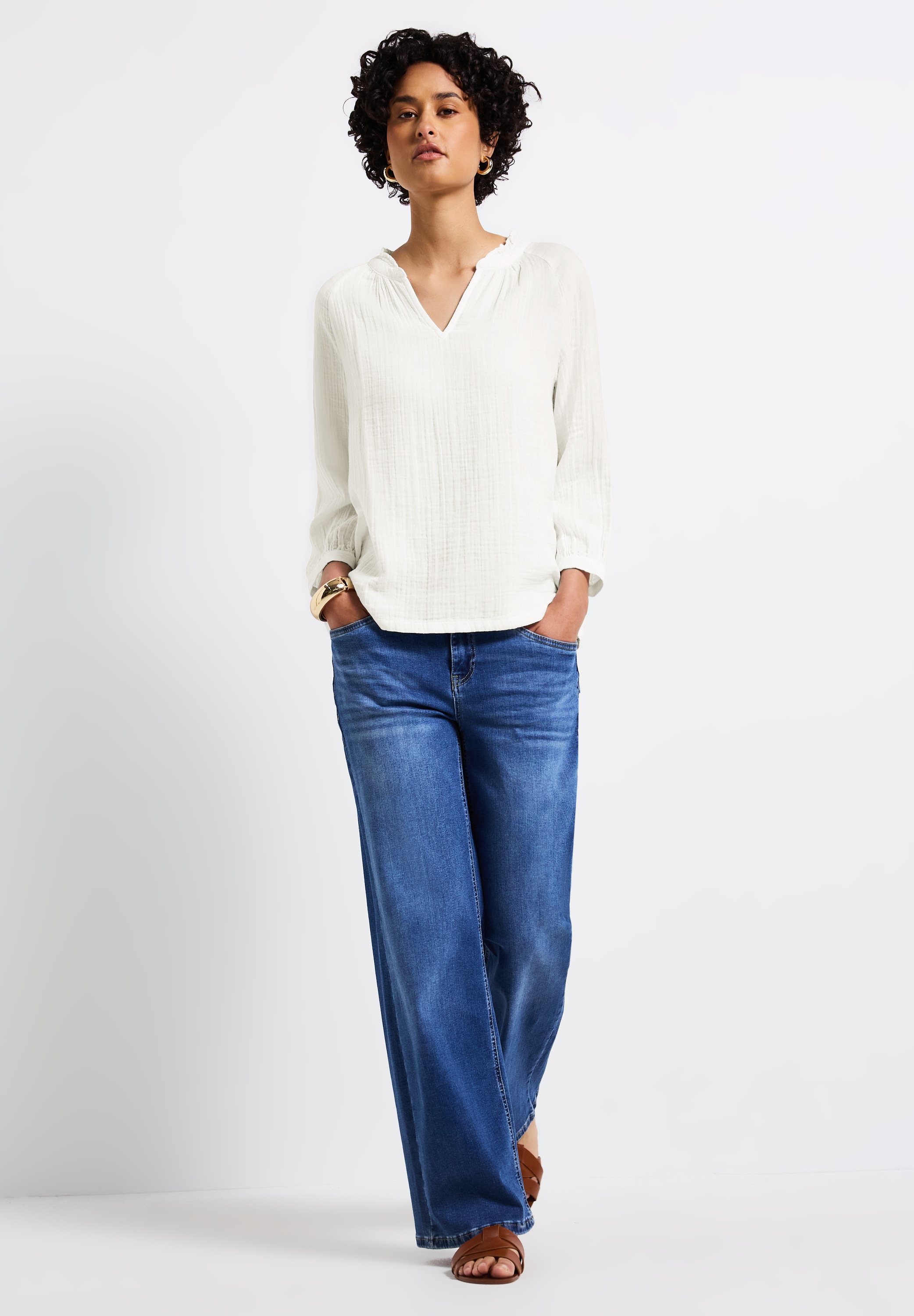 STREET ONE Schlupfbluse, mit Rüschen und im Tunika-Stil