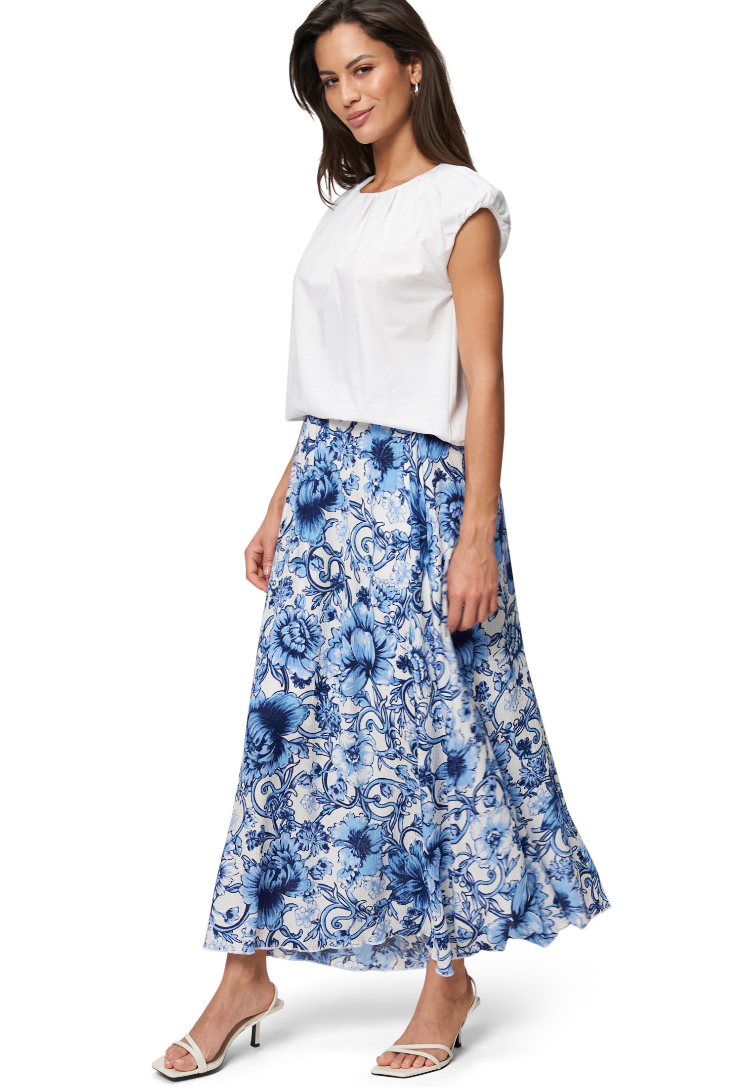 Zero Maxirock »zero Maxirock mit Blumenmuster«, Falten
