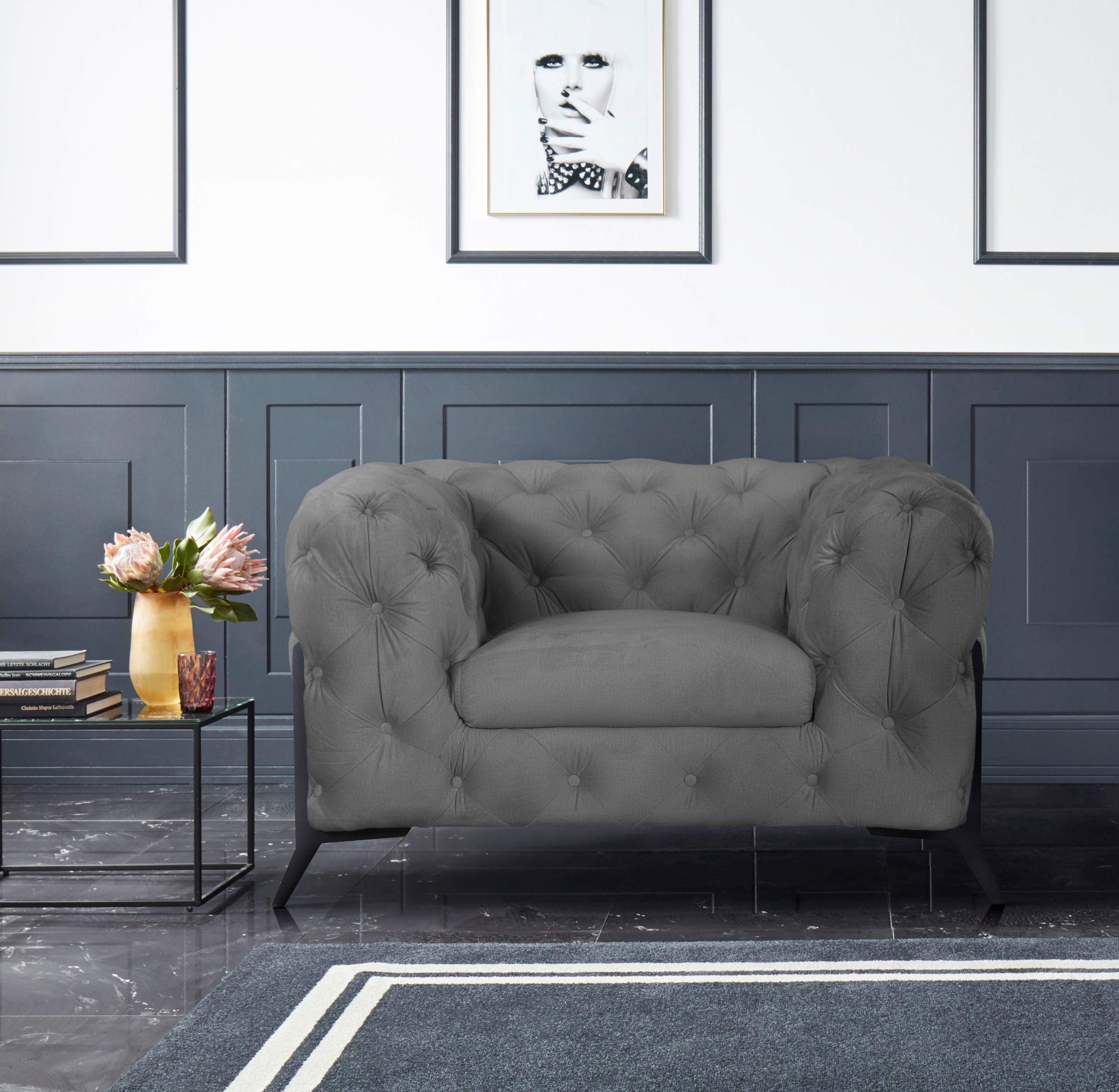 Home affaire Chesterfield-Sessel "Amaury Sessel" aufwändige Knopfheftung, m günstig online kaufen