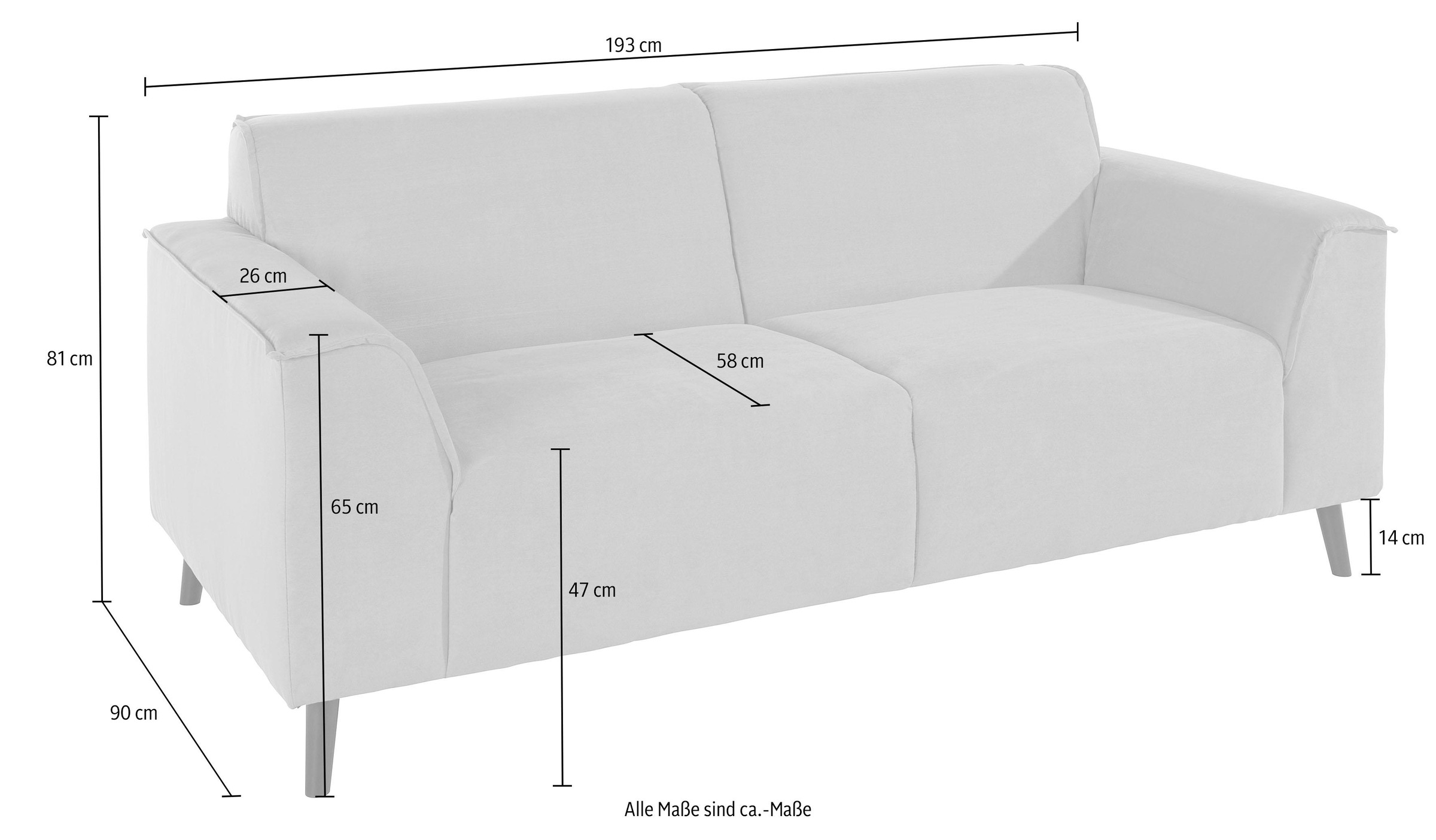 DOMO collection 2,5-Sitzer »Amora«, inklusive komfortablen Federkerns
