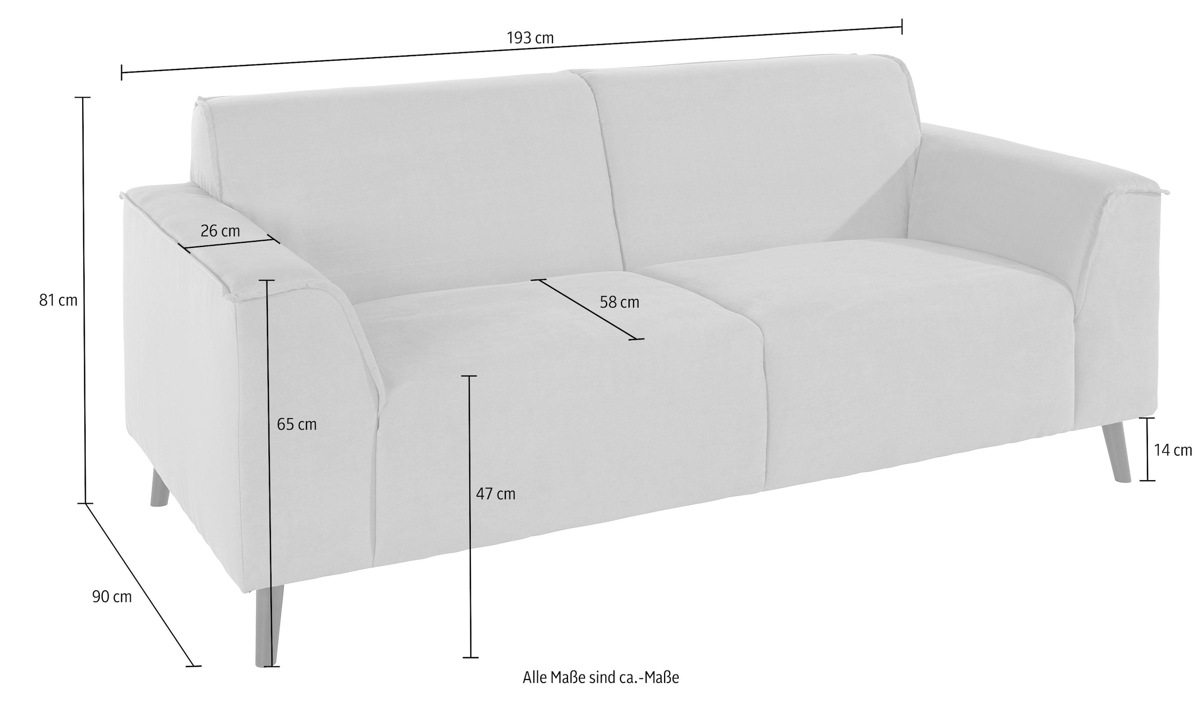 DOMO collection 2,5-Sitzer »Amora inklusive komfortablen Federkern für mehr Sitzkomfort«, zeitlos und bequem