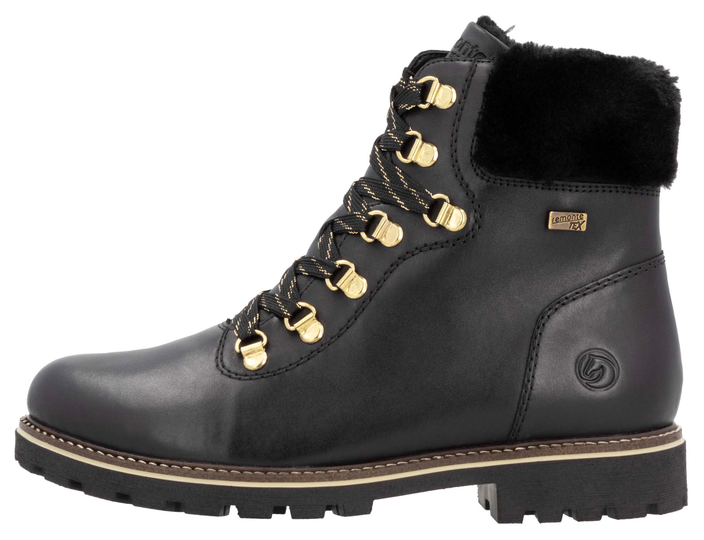 Remonte Winterboots, Blockabsatz, Winterstiefelette, Schnürstiefelette mit TEX-Membran