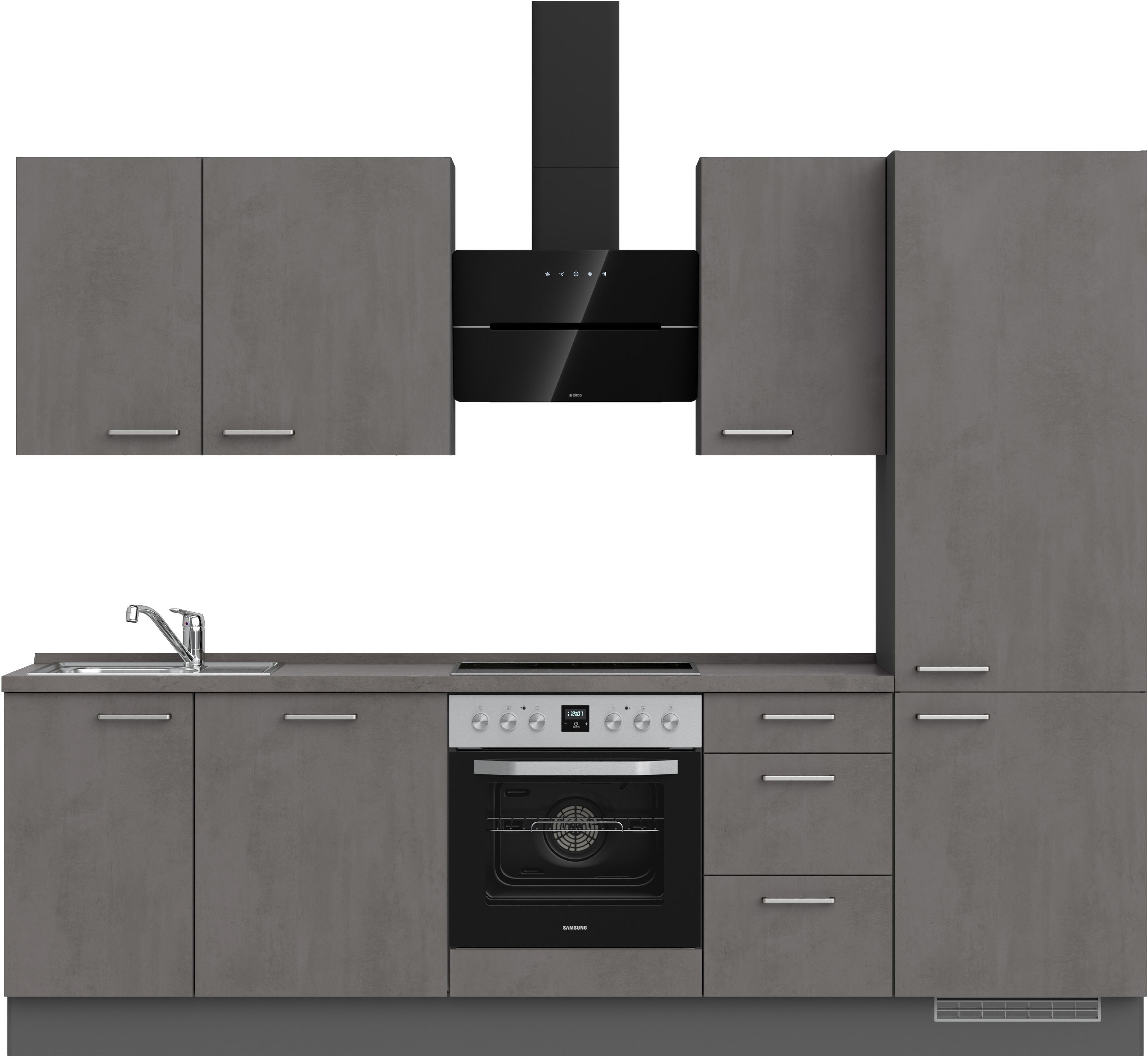 nobilia Küchenzeile ""Riva II", NEU: individuell anpassbar mit gratis Profi-Beratung" vormontiert, Breite 270 cm, Ausrichtung wählbar, wahlw. mit E-Geräten