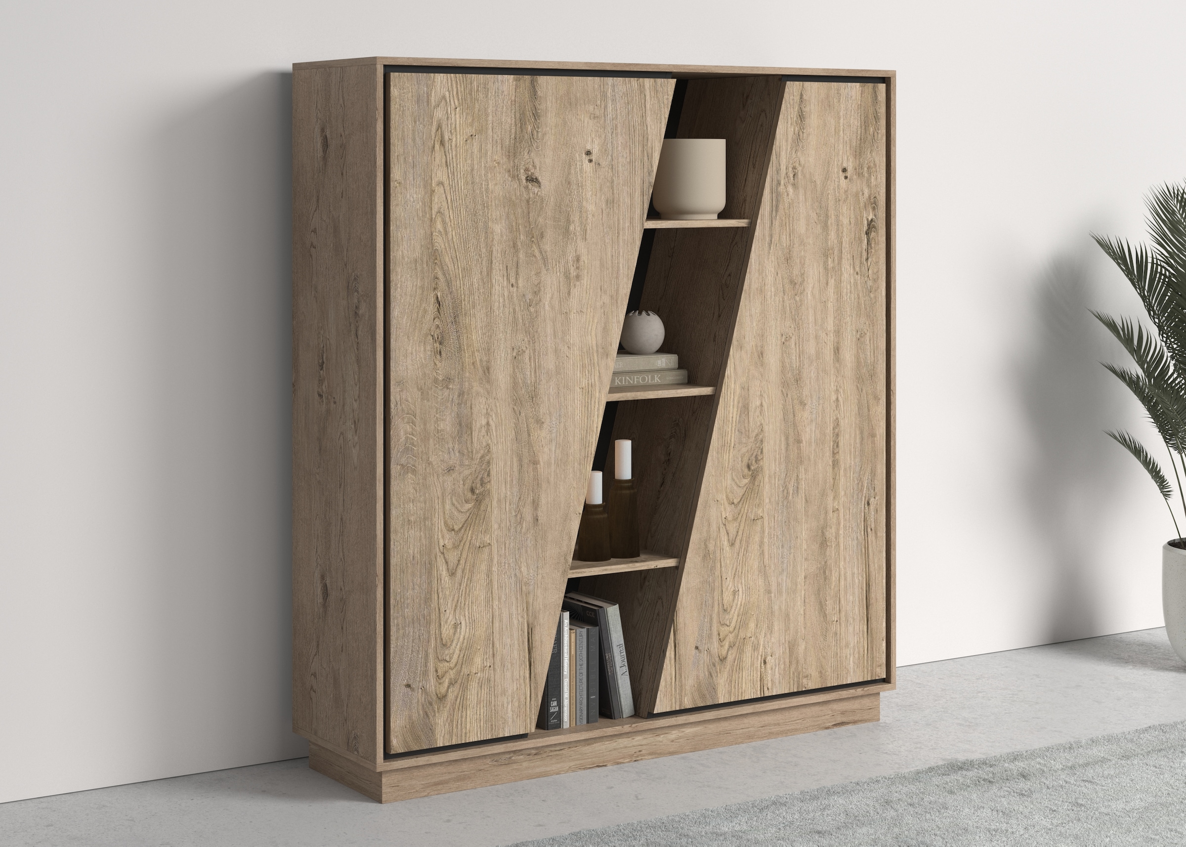 COTTA Highboard "Accent", Stauraumschrank mit Schwebeoptik durch Sockelfuss günstig online kaufen