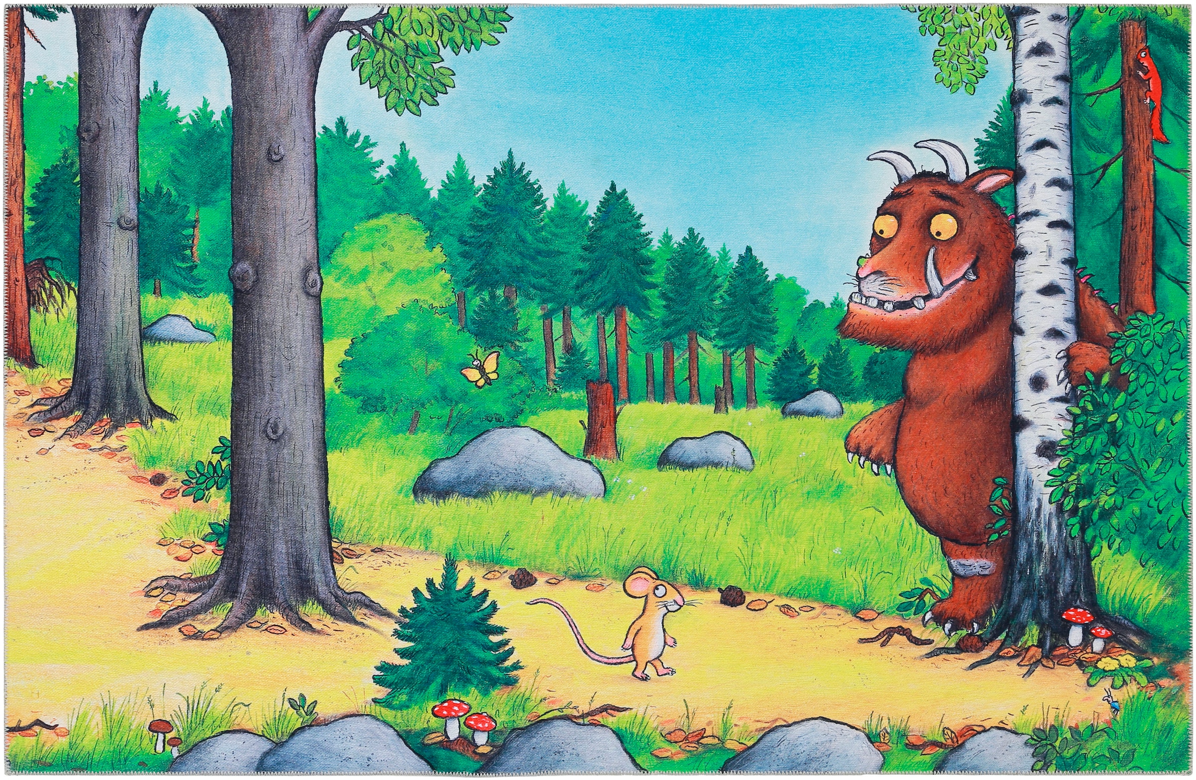 DER GRÜFFELO Kinderteppich "Mouselo GR-0170" rechteckig 6 mm Höhe aktueller Grüffelo Teppich, Kurzflor mit hohem Baumwollanteil