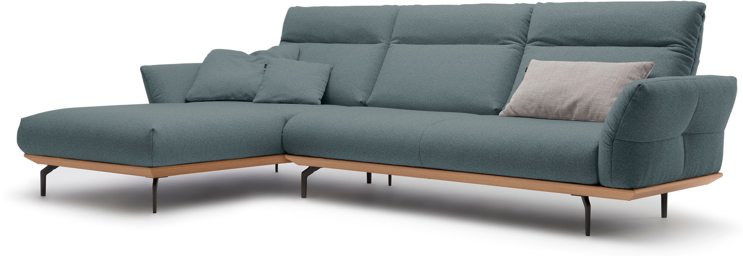 Creation BY ROLF BENZ Ecksofa "CR.460", Sockel in Eiche, Winkelfüße in Umbr günstig online kaufen