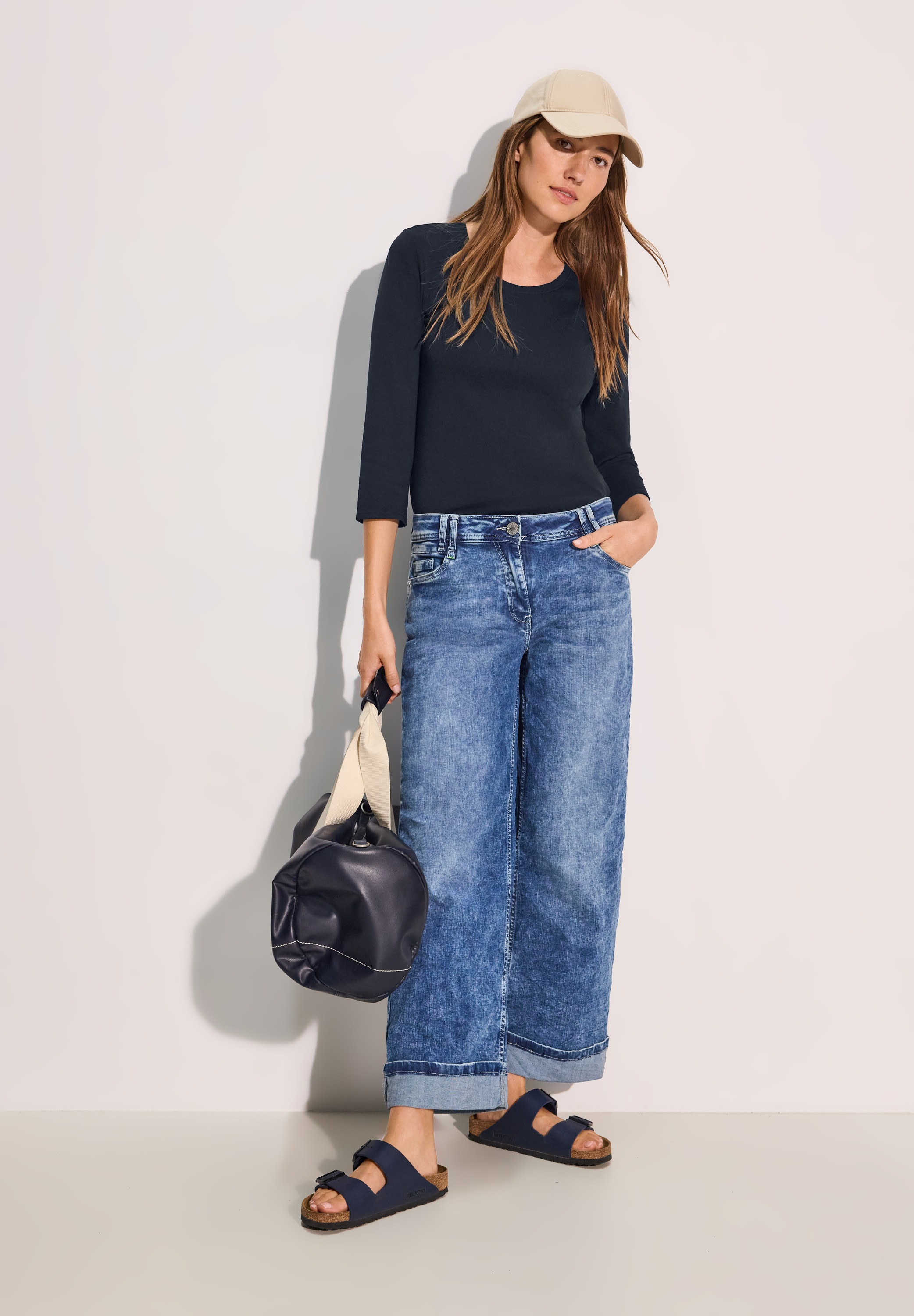 Cecil 3/4-Arm-Shirt aus reiner Baumwolle