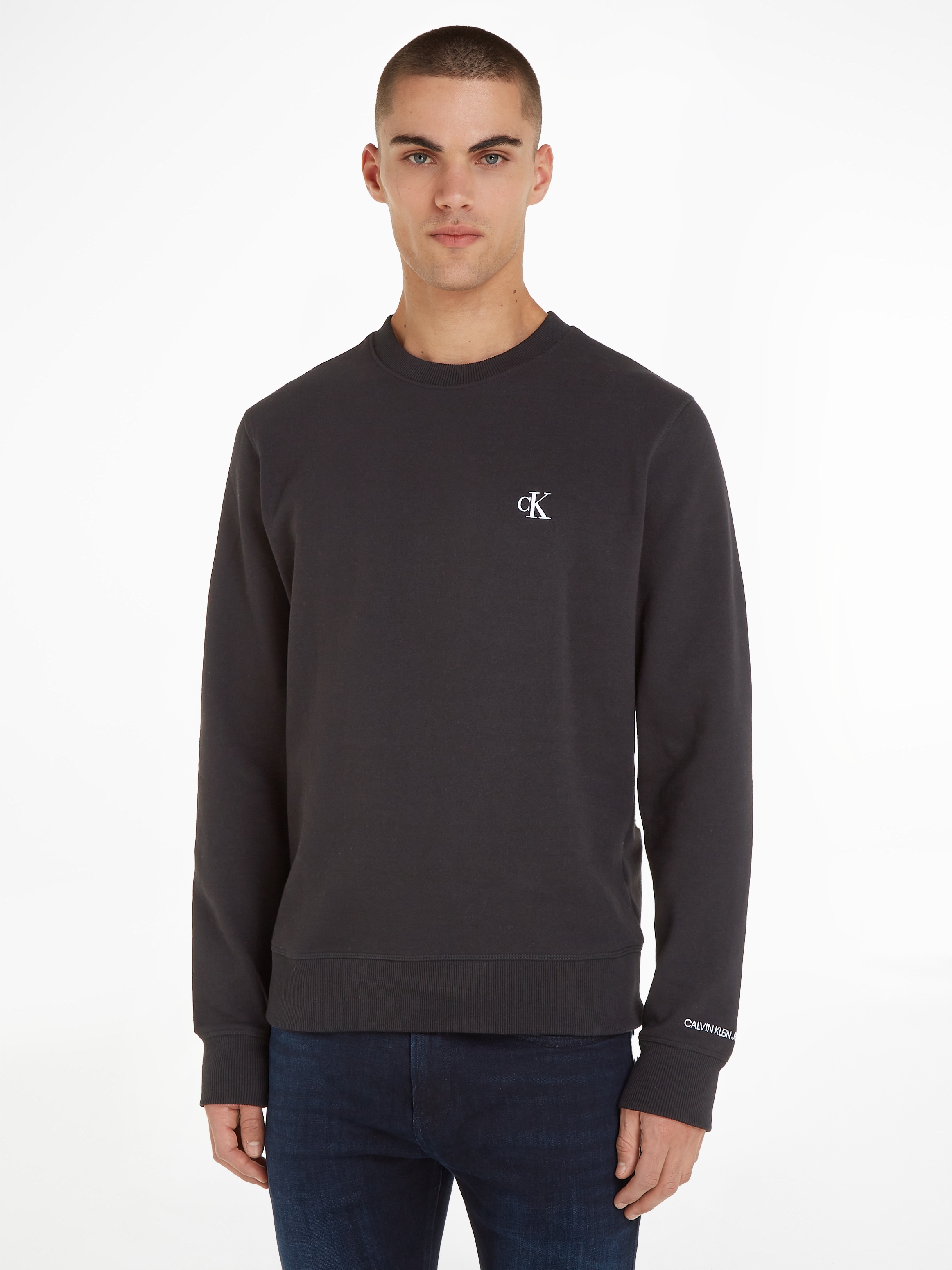 Thumbnail - Calvin Klein Jeans Sweatshirt "CK ESSENTIAL REG CN", mit Logoschriftzug auf dem Arm