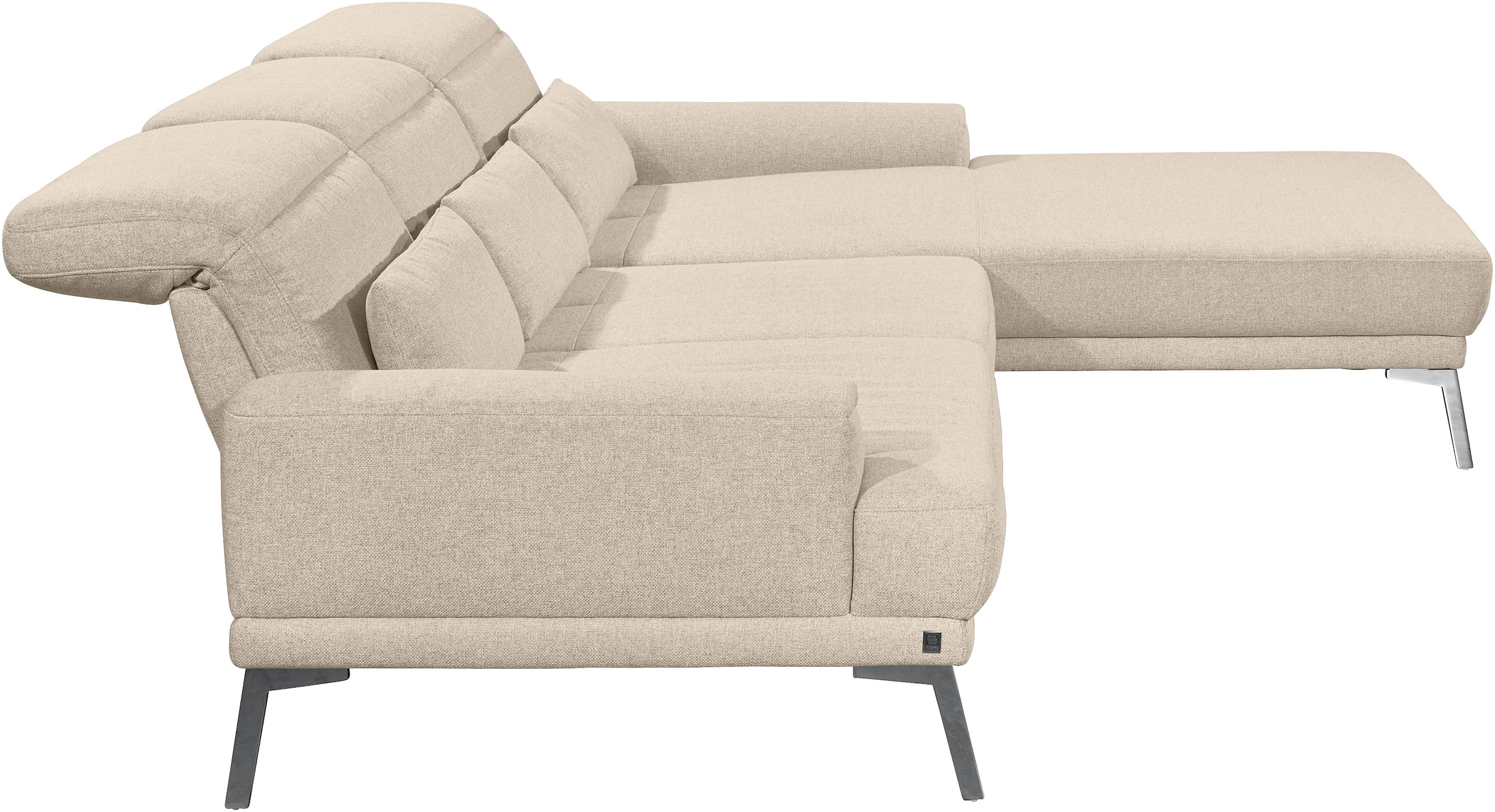Musterring Ecksofa »MR 4580«, mit Kopf- und Sitztiefenverstellung, Metallfuß chrom, 288 x 193/220cm