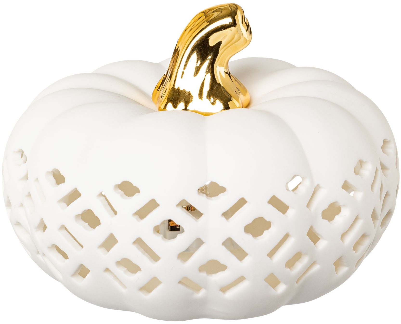 Creativ home LED-Dekofigur »Kürbis«, mit goldenem Stiel