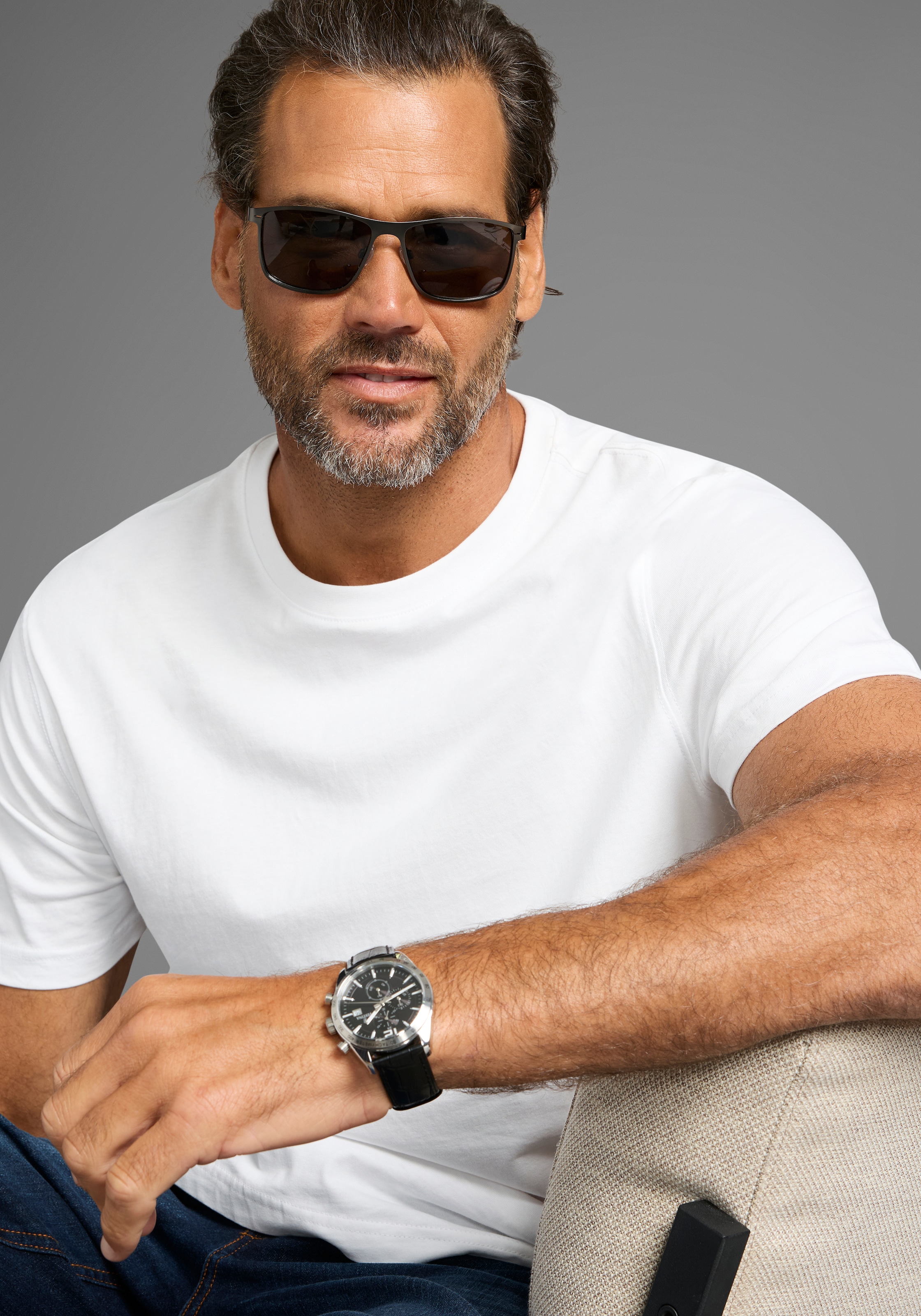 Mans World Sonnenbrille mit matt-anthrazit farbenden Rahmen günstig online kaufen